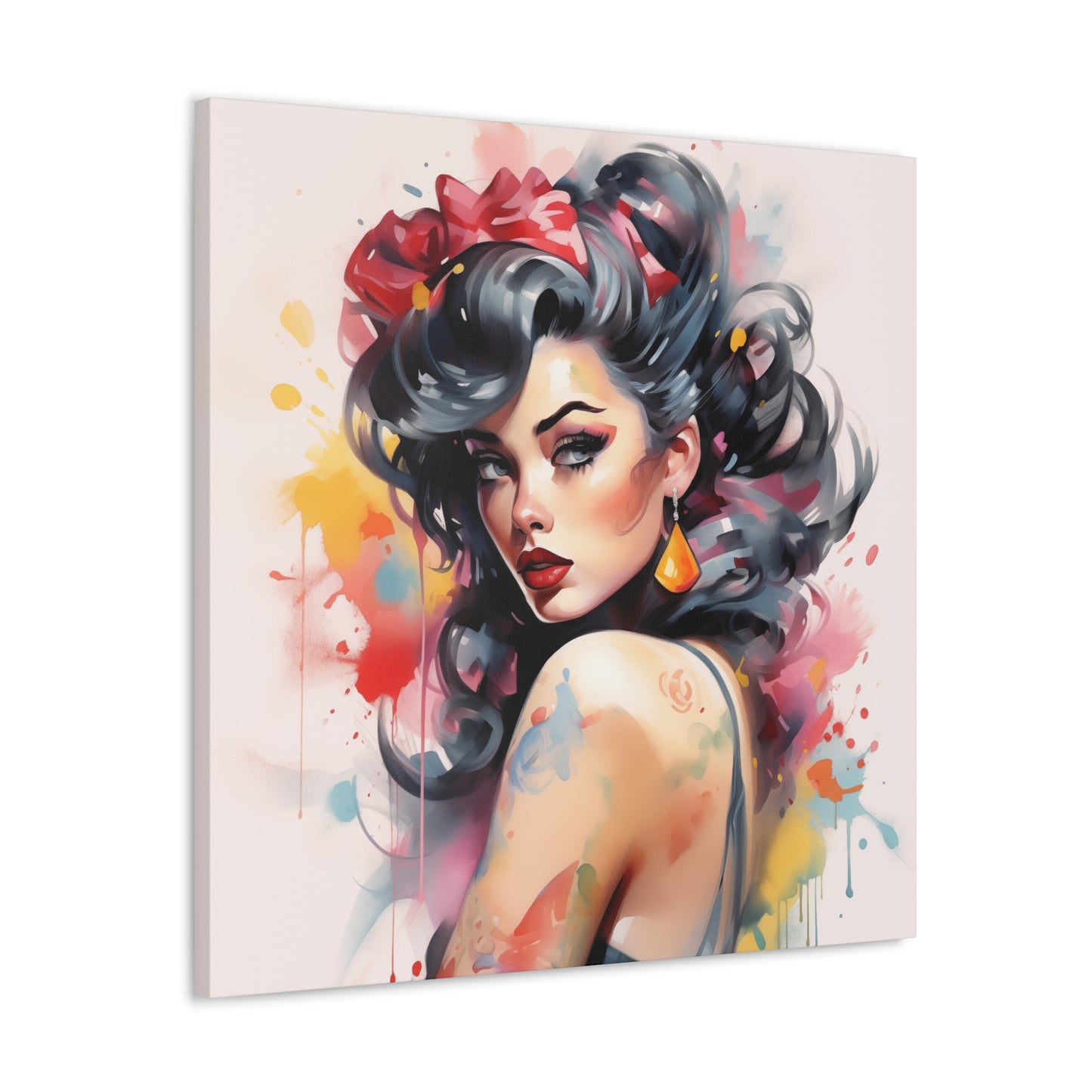 Lacey Pinup Girl Modern Art Abstract Canvas Gallery Wrap - 3 Sizes