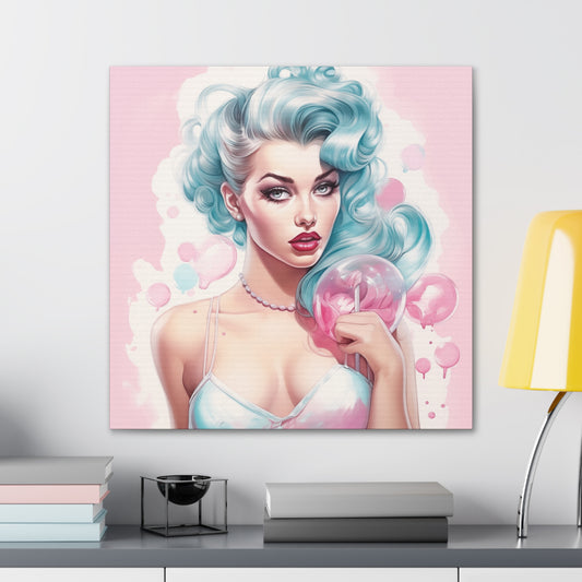 Courtney Pinup Girl Modern Art Abstract Canvas Gallery Wrap - 3 Sizes