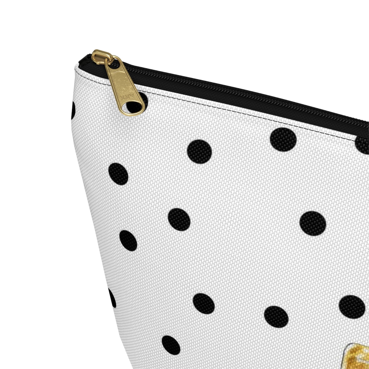 Personalized Perfume Bottle Cosmetic Pouch w T-bottom, Accessory Pouch, Perfume Bottle Polka Dot