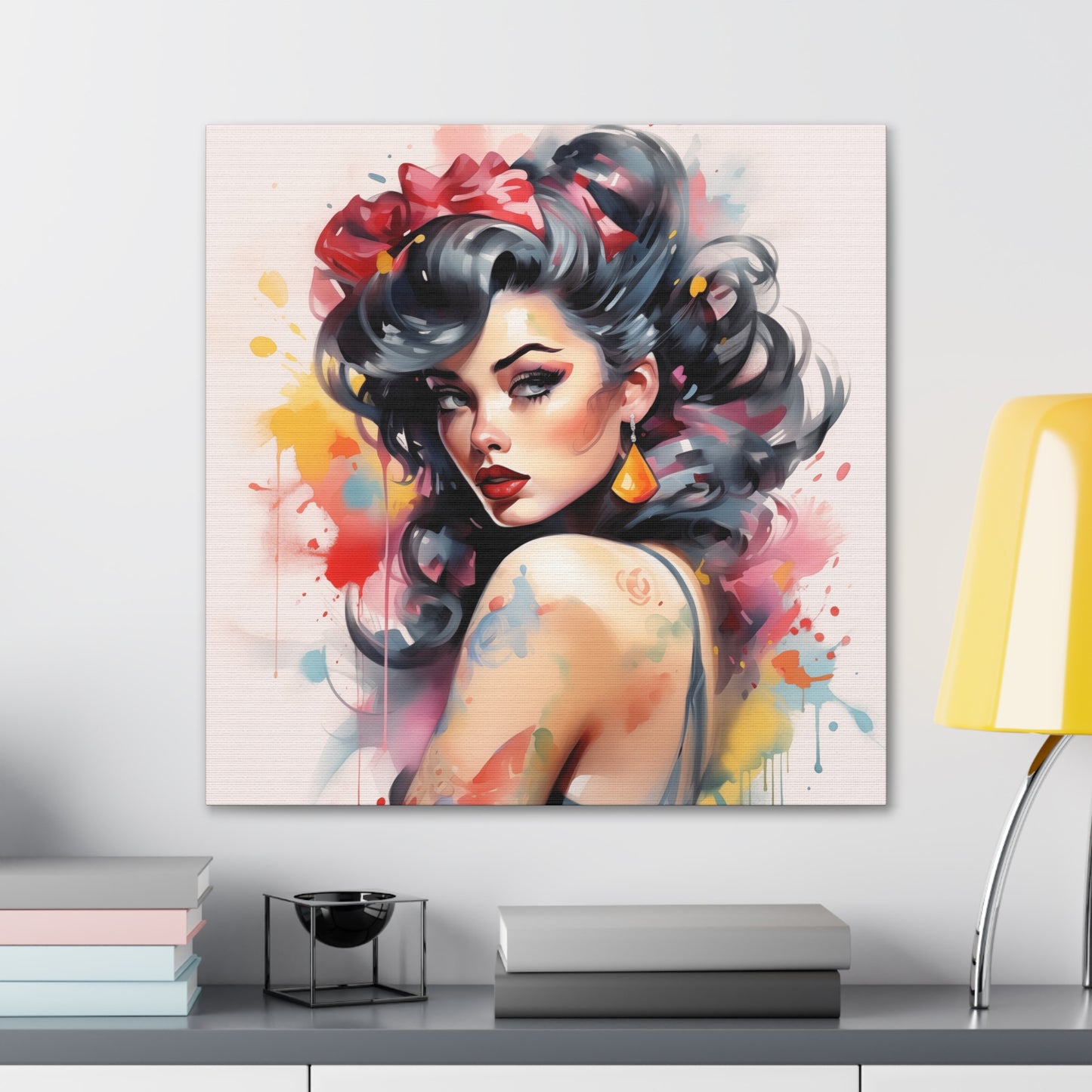 Lacey Pinup Girl Modern Art Abstract Canvas Gallery Wrap - 3 Sizes