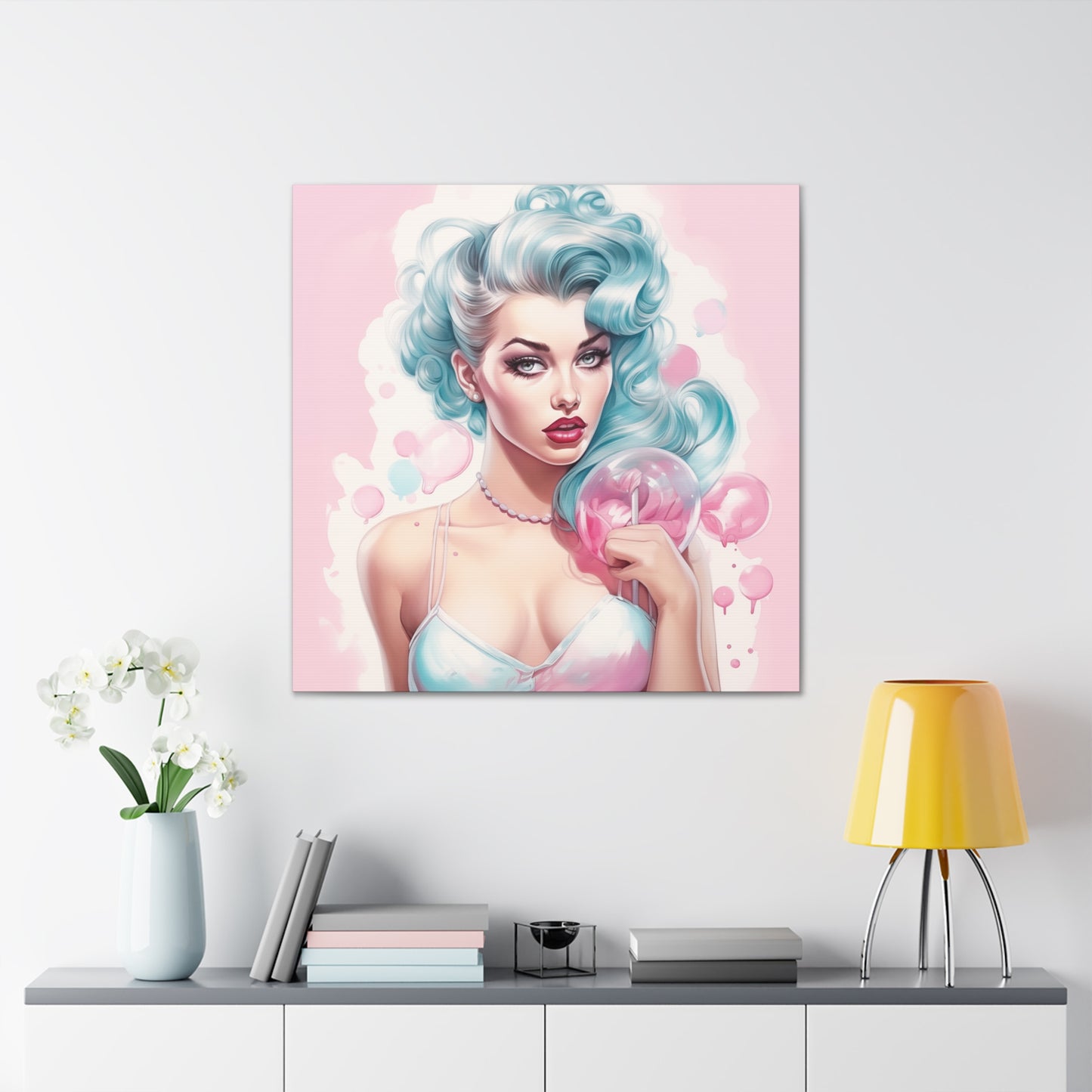 Courtney Pinup Girl Modern Art Abstract Canvas Gallery Wrap - 3 Sizes