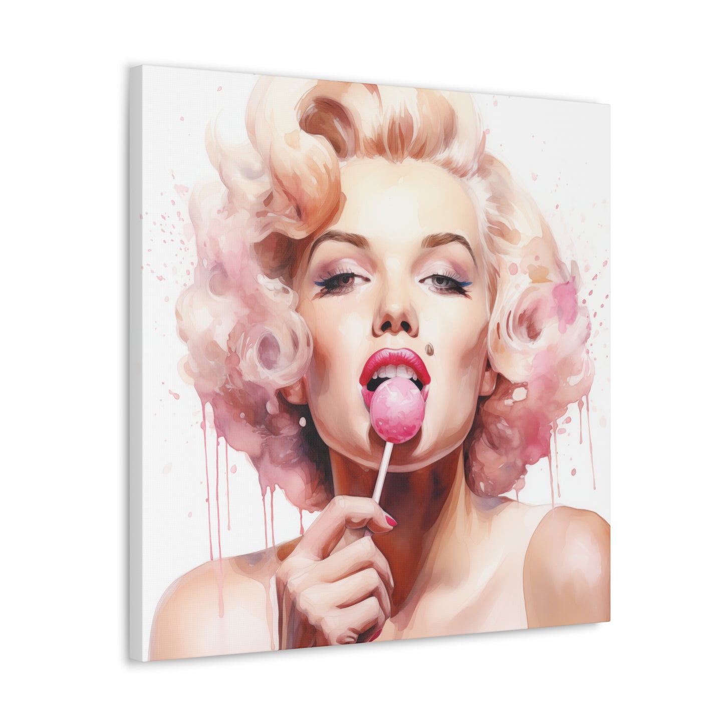 Marilyn Monroe Pink Lollipop Modern Art Abstract Canvas Gallery Wrap - 3 Sizes