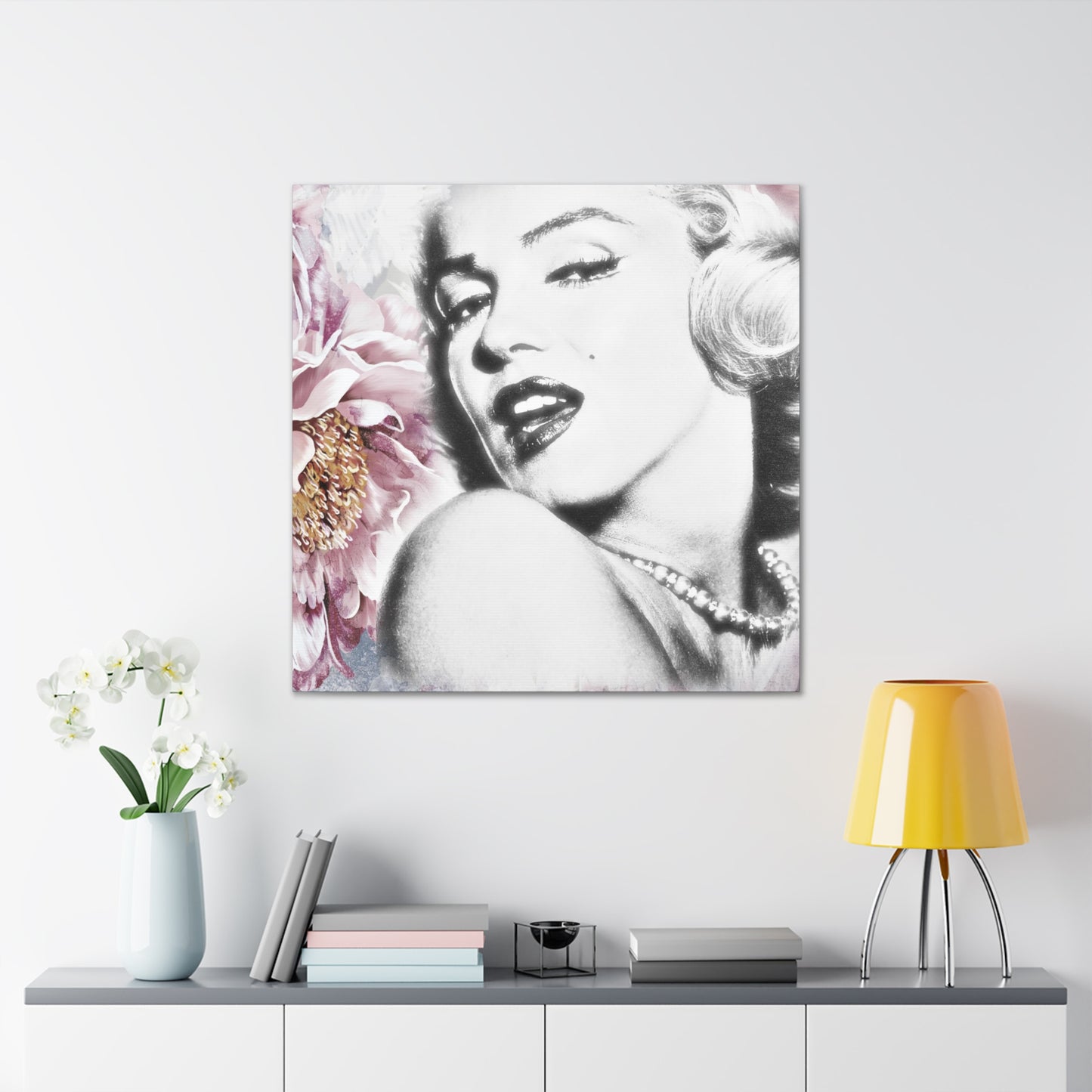 Marilyn Monroe Pink Rose Modern Art Abstract Canvas Gallery Wrap - 3 Sizes