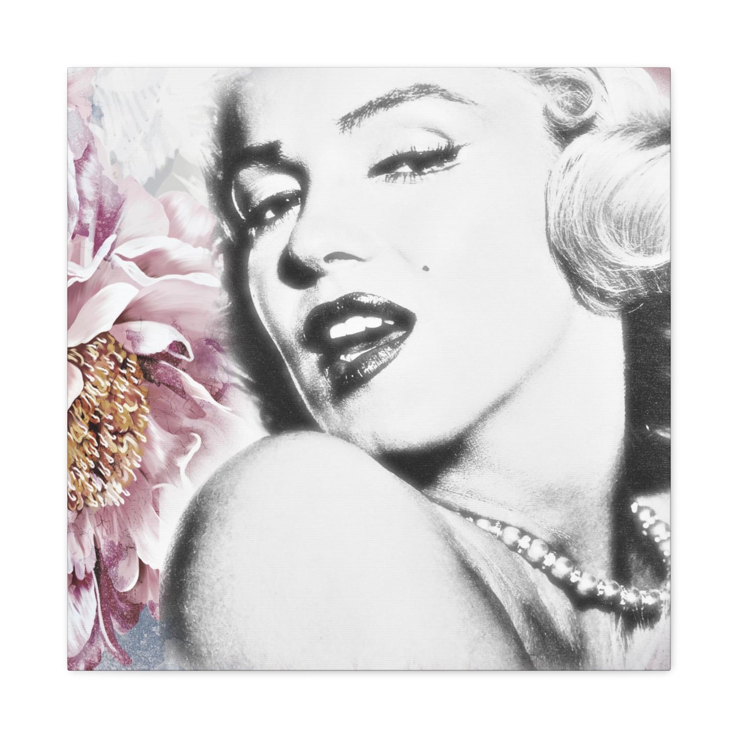 Marilyn Monroe Pink Rose Modern Art Abstract Canvas Gallery Wrap - 3 Sizes