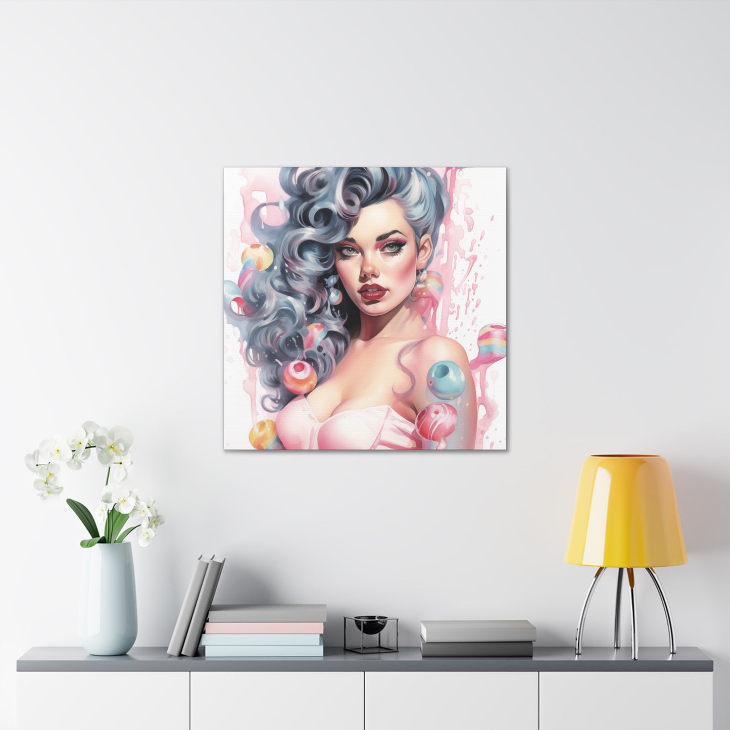 Penelope Pinup Girl Modern Art Abstract Canvas Gallery Wrap - 3 Sizes