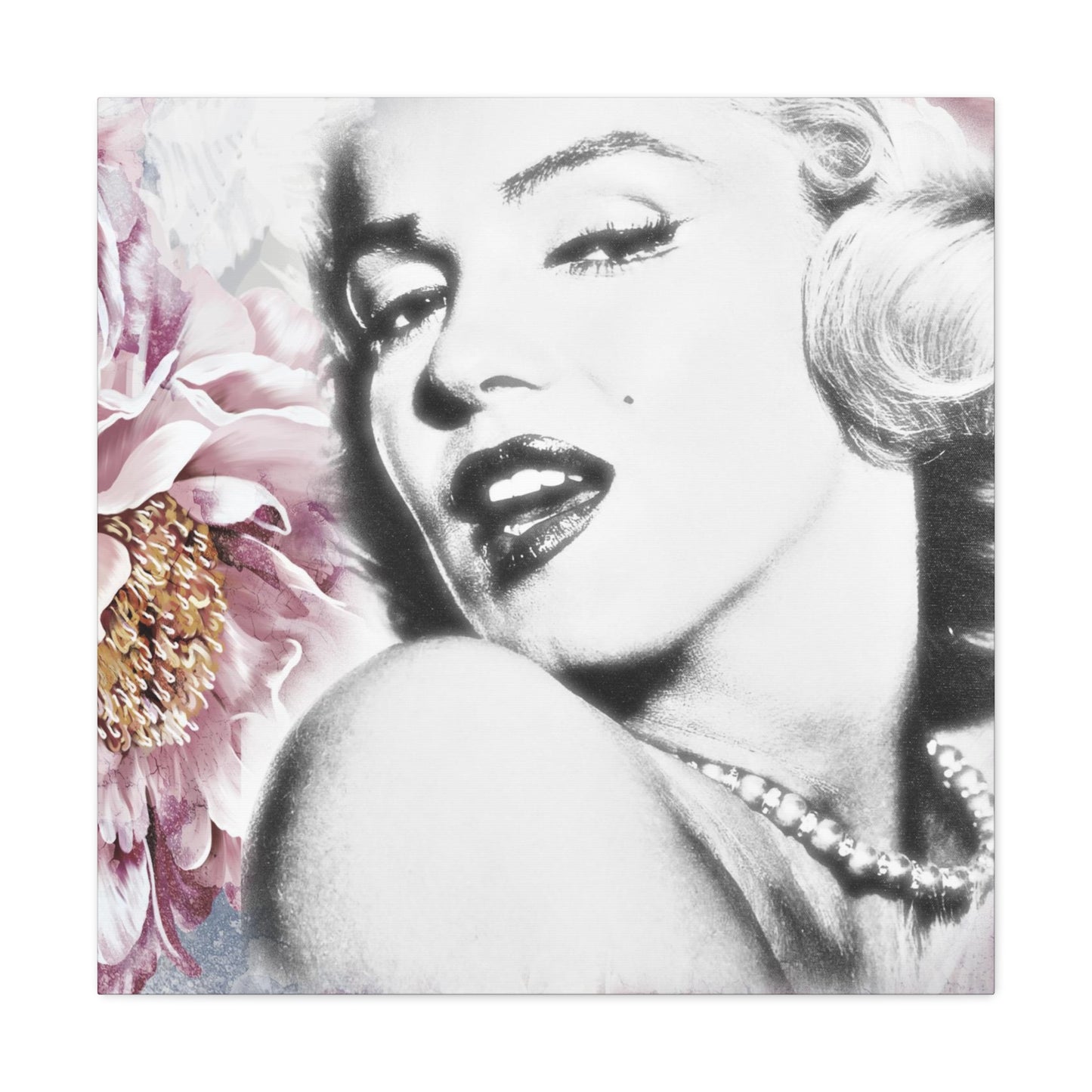 Marilyn Monroe Pink Rose Modern Art Abstract Canvas Gallery Wrap - 3 Sizes