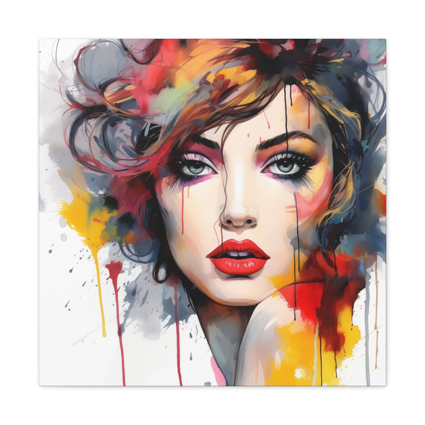 Veronica Pinup Girl Modern Art Abstract Canvas Gallery Wrap - 3 Sizes