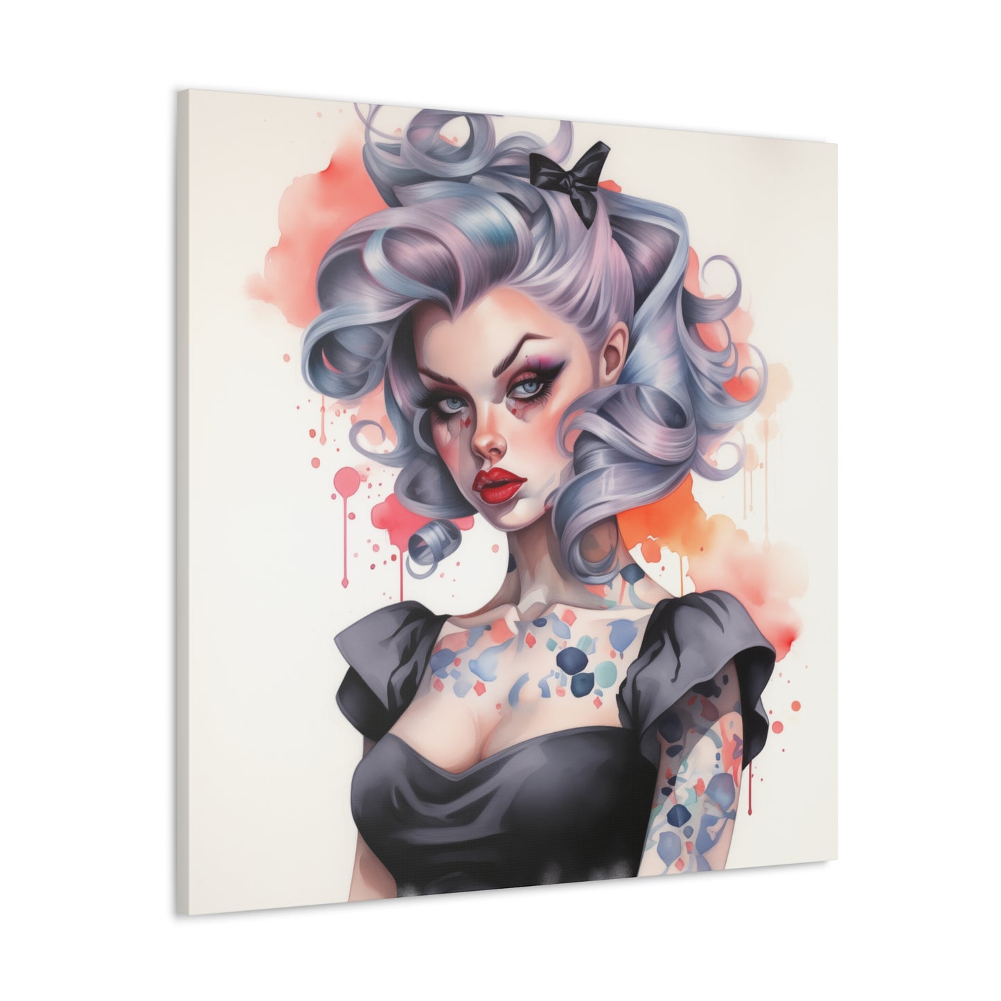 Dana Pinup Girl Modern Art Abstract Canvas Gallery Wrap - 3 Sizes