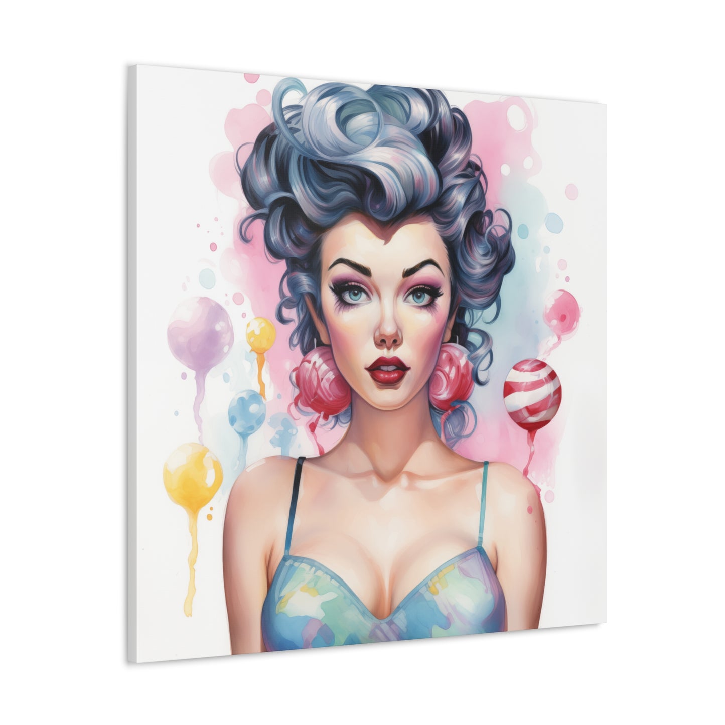 Lindsay Pinup Girl Modern Art Abstract Canvas Gallery Wrap - 3 Sizes