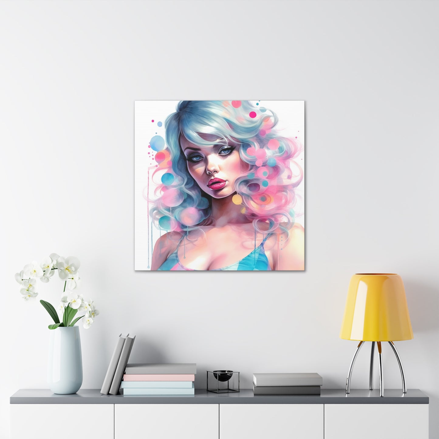 Kimberly Pinup Girl Modern Art Abstract Canvas Gallery Wrap - 3 Sizes