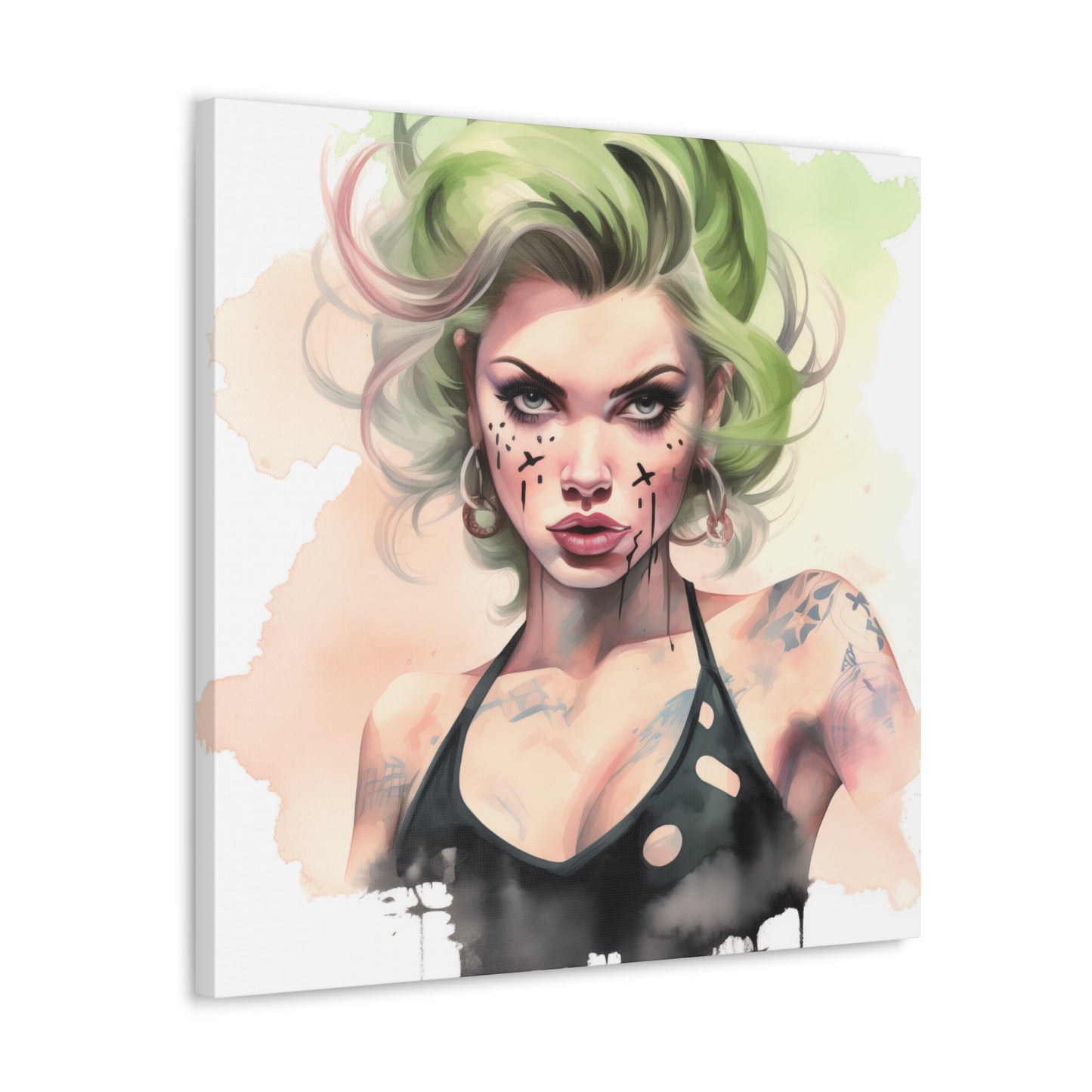 Harley Pinup Girl Modern Art Abstract Canvas Gallery Wrap - 3 Sizes