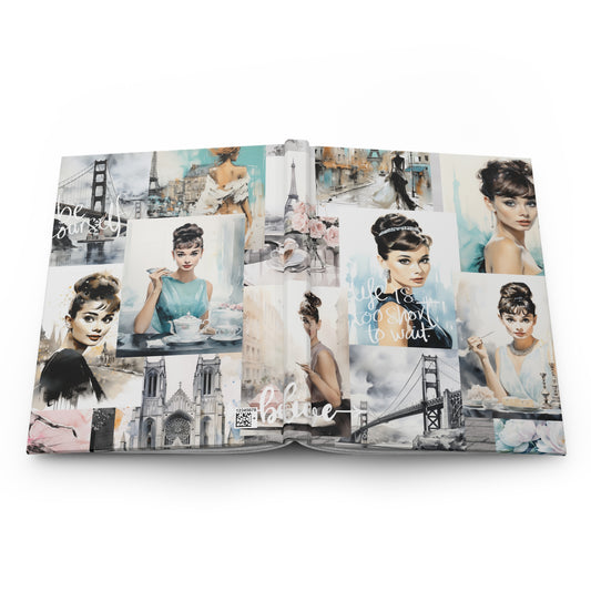 Audrey Hepburn Breakfast at Tiffany Inspired Motivational Hardcover Journal Matte