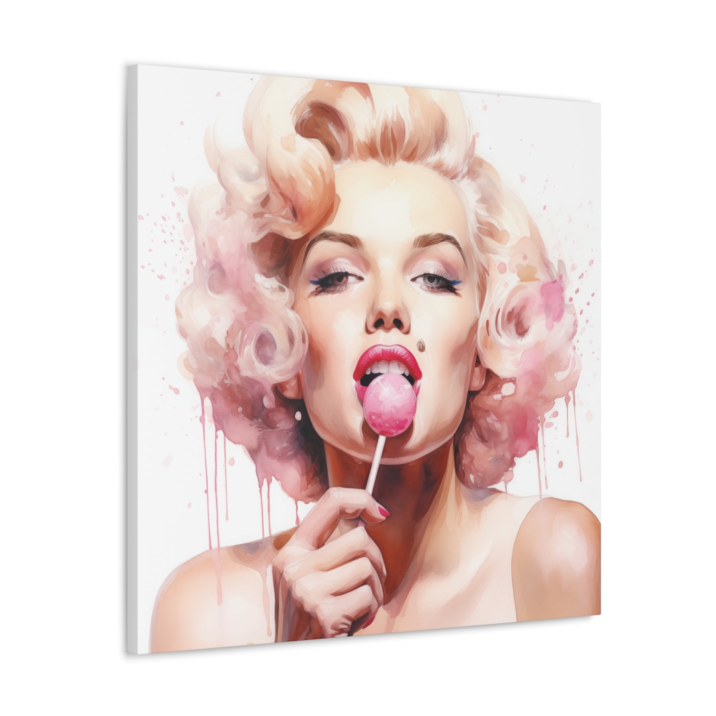 Marilyn Monroe Pink Lollipop Modern Art Abstract Canvas Gallery Wrap - 3 Sizes