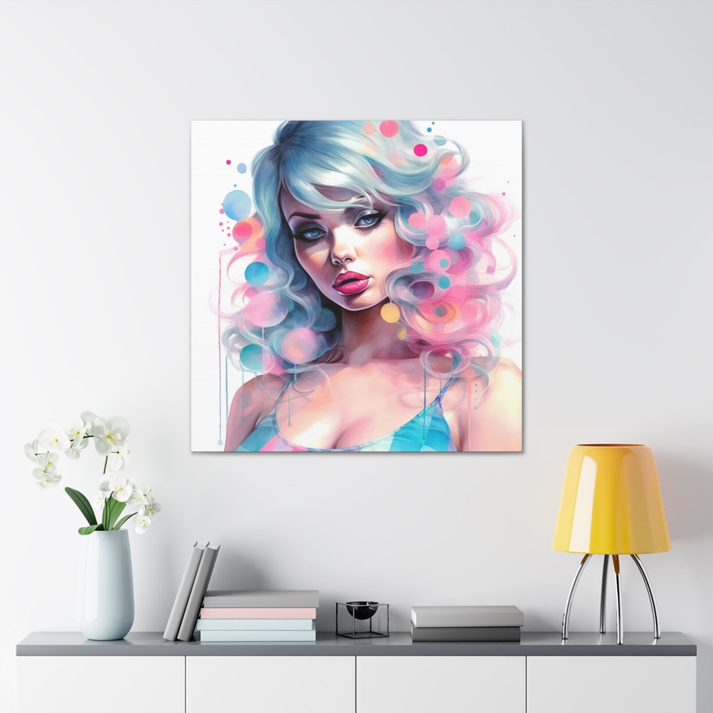 Kimberly Pinup Girl Modern Art Abstract Canvas Gallery Wrap - 3 Sizes