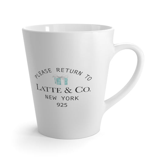 Please Return to Me Personalized Latte Mug - Your Name & Co. - Breakfast at Tiffany Inspired Mug