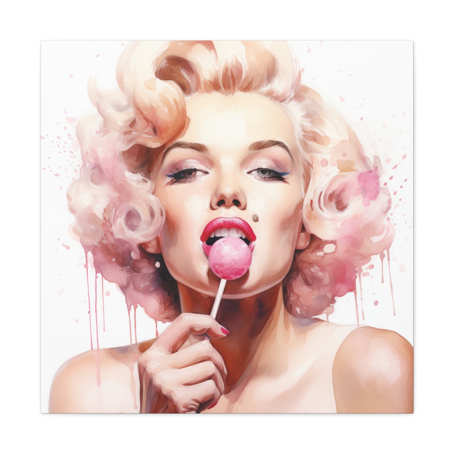 Marilyn Monroe Pink Lollipop Modern Art Abstract Canvas Gallery Wrap - 3 Sizes