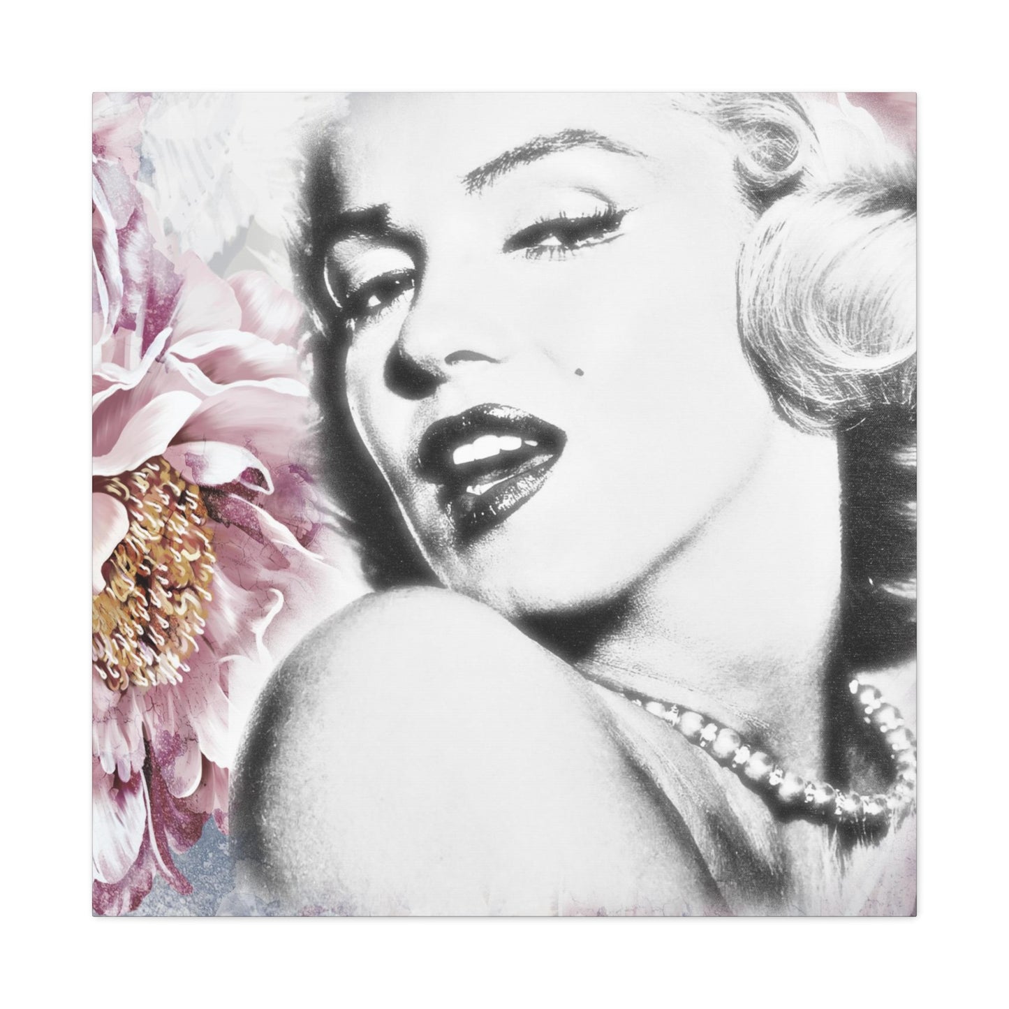 Marilyn Monroe Pink Rose Modern Art Abstract Canvas Gallery Wrap - 3 Sizes