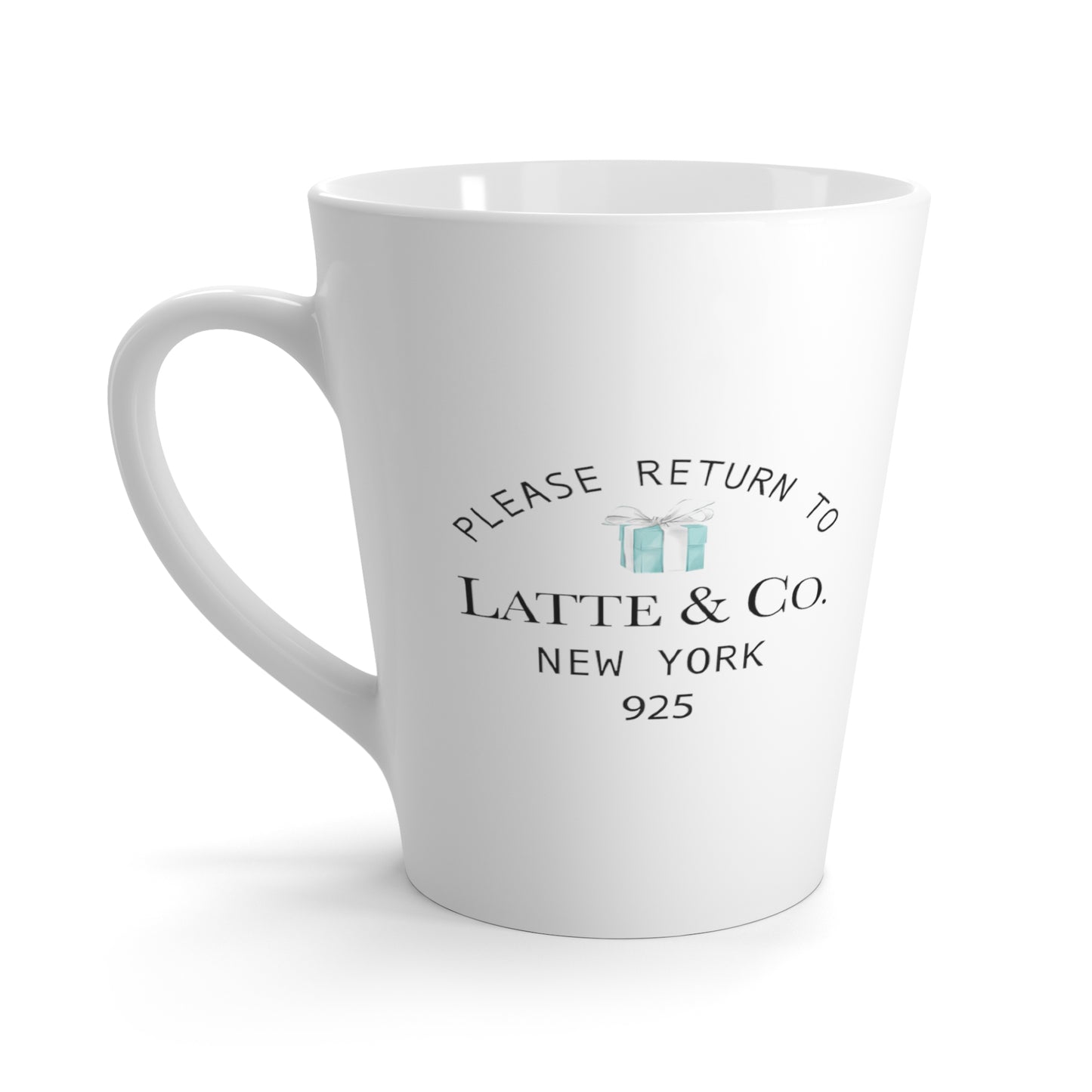 Please Return to Me Personalized Latte Mug - Your Name & Co. - Breakfast at Tiffany Inspired Mug