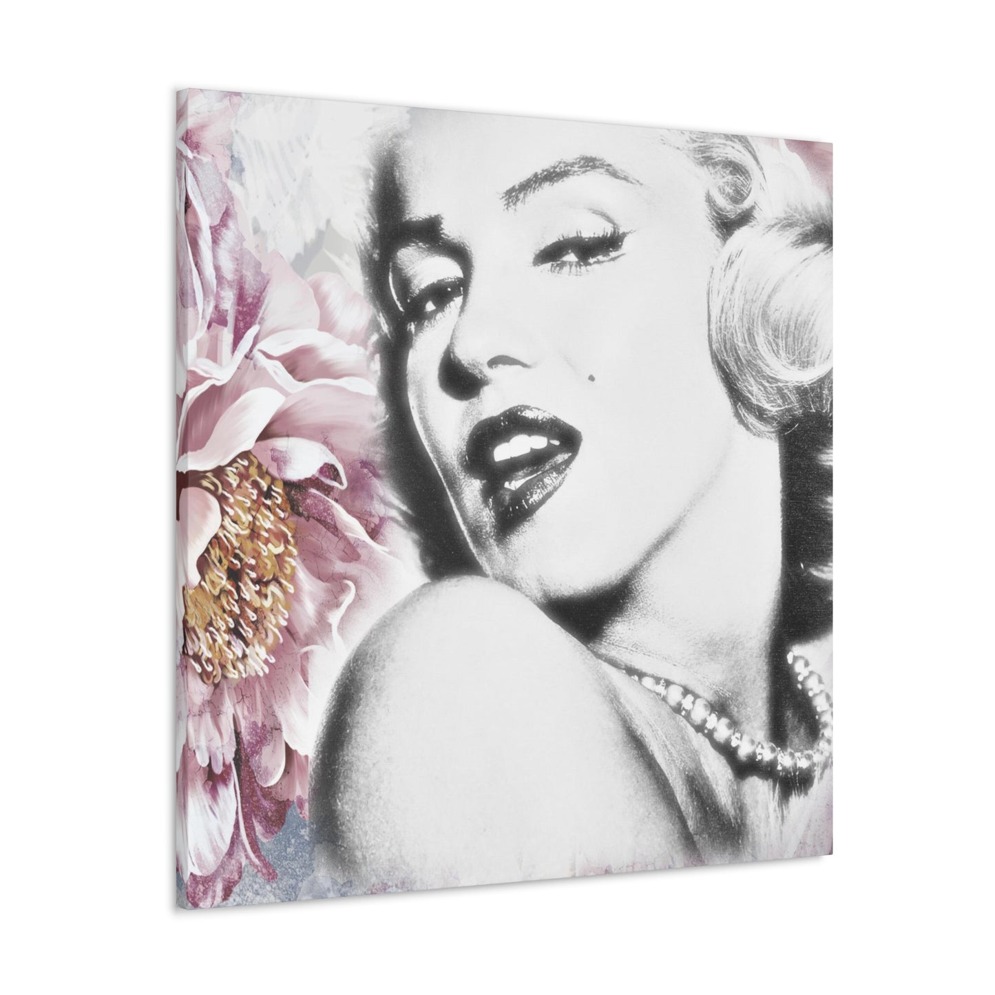 Marilyn Monroe Pink Rose Modern Art Abstract Canvas Gallery Wrap - 3 Sizes