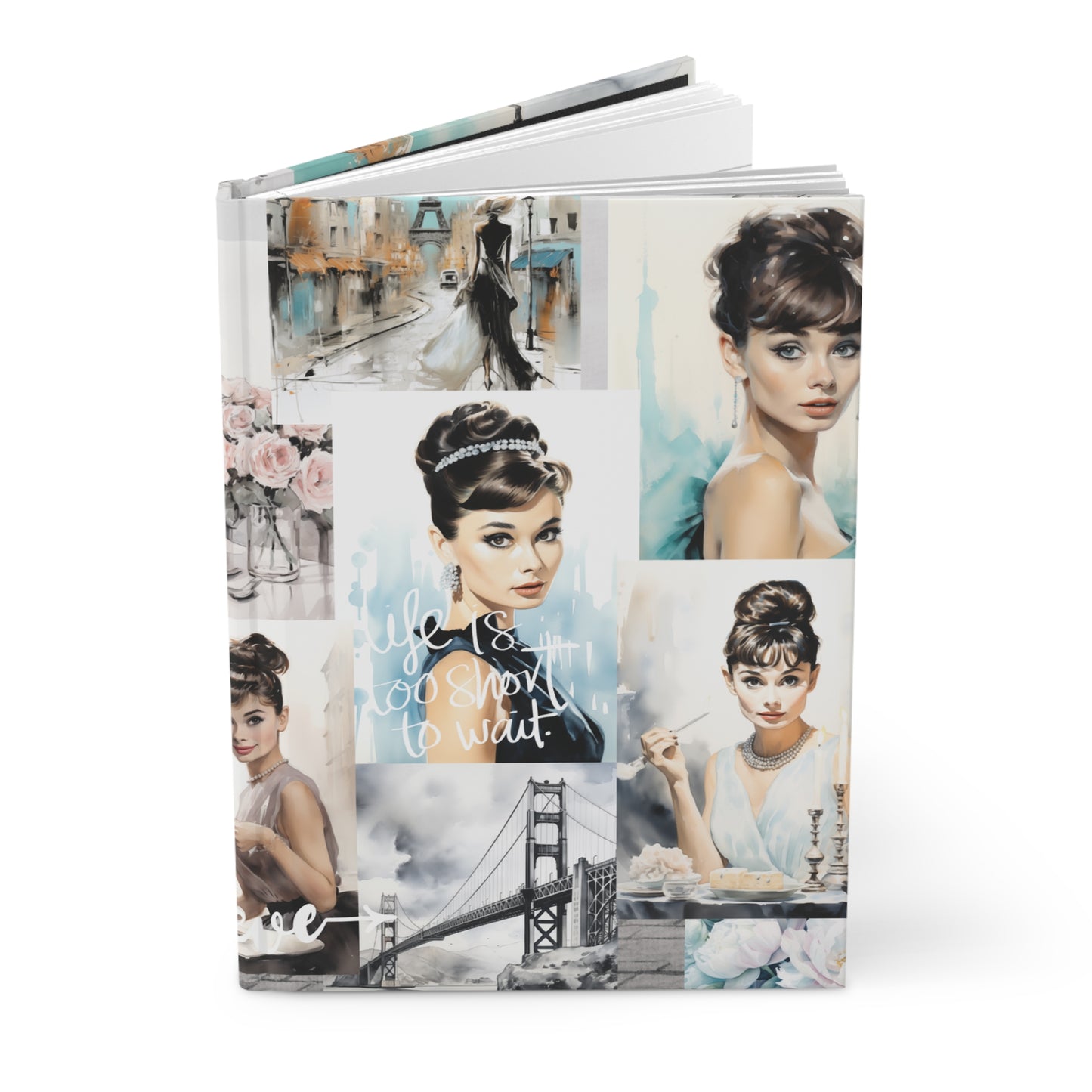 Audrey Hepburn Breakfast at Tiffany Inspired Motivational Hardcover Journal Matte