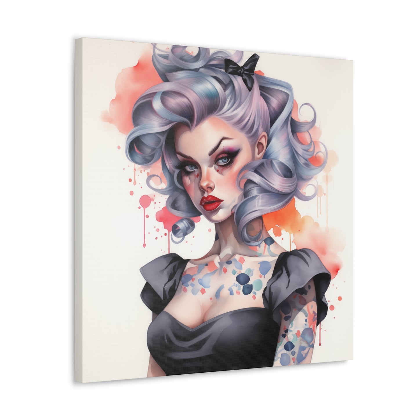 Dana Pinup Girl Modern Art Abstract Canvas Gallery Wrap - 3 Sizes