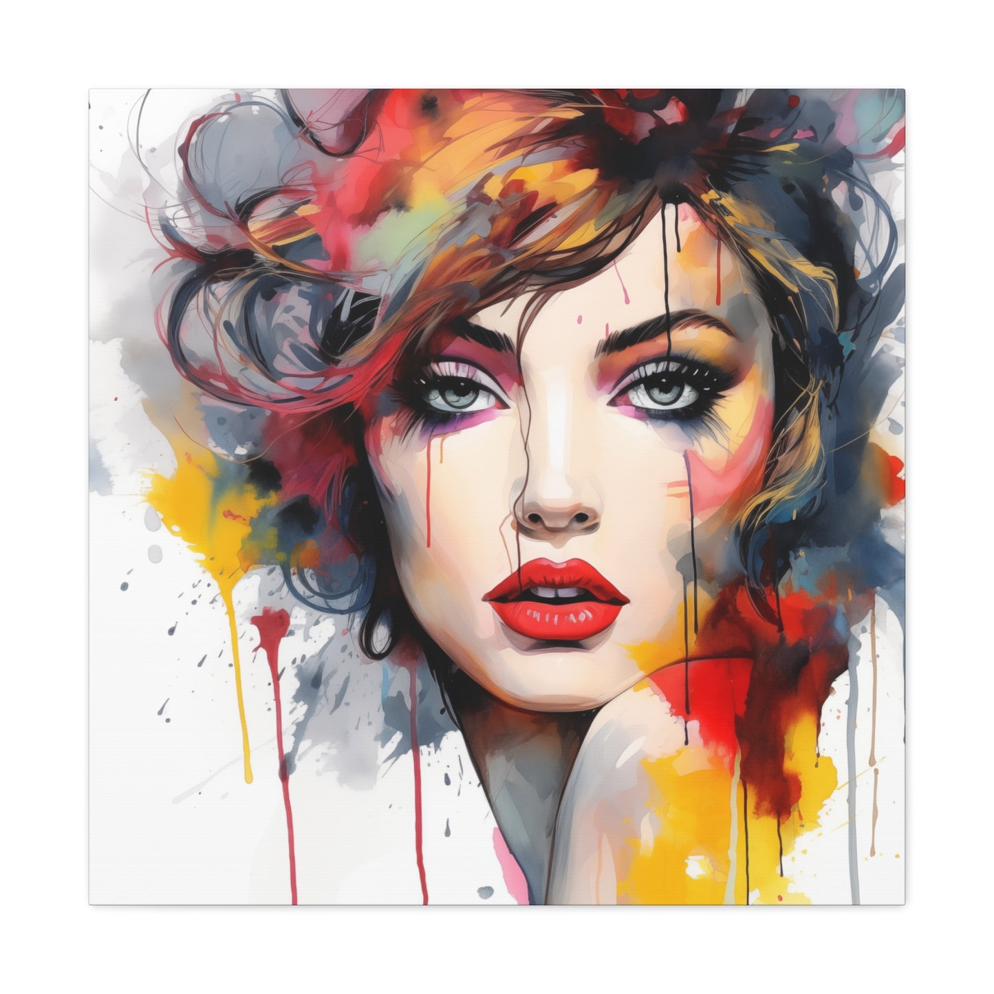 Veronica Pinup Girl Modern Art Abstract Canvas Gallery Wrap - 3 Sizes