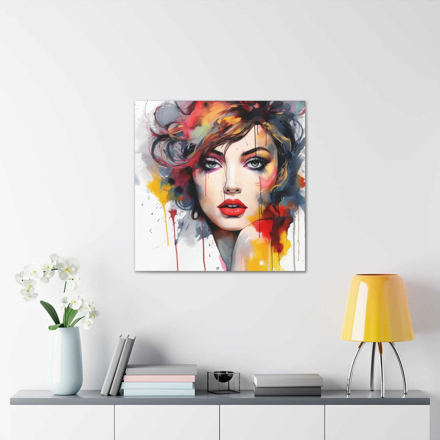 Veronica Pinup Girl Modern Art Abstract Canvas Gallery Wrap - 3 Sizes