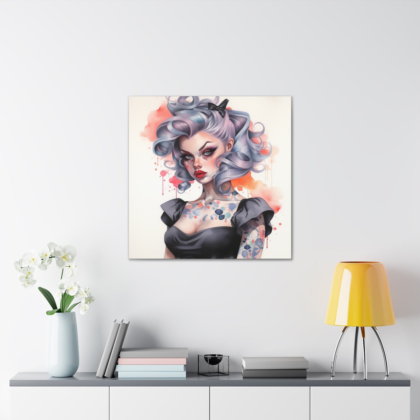 Dana Pinup Girl Modern Art Abstract Canvas Gallery Wrap - 3 Sizes