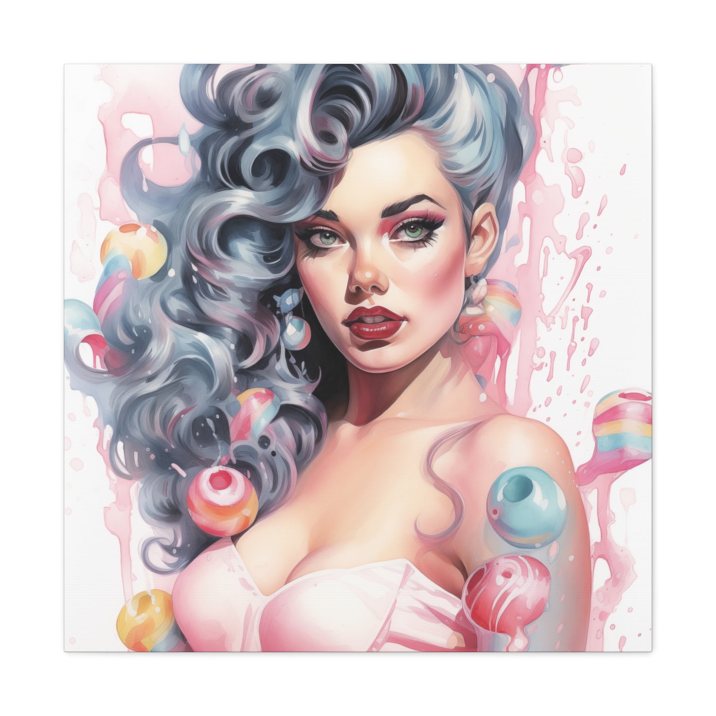 Penelope Pinup Girl Modern Art Abstract Canvas Gallery Wrap - 3 Sizes