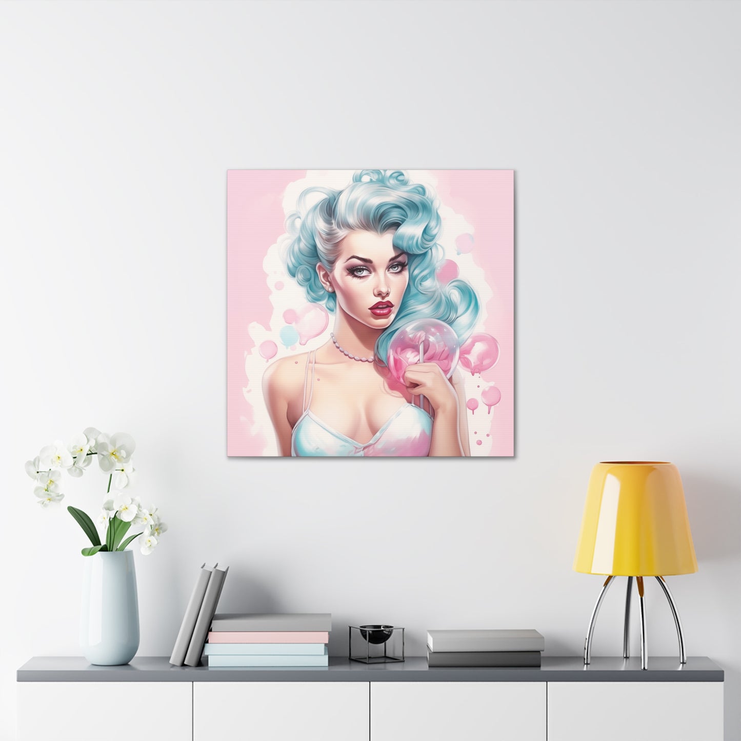 Courtney Pinup Girl Modern Art Abstract Canvas Gallery Wrap - 3 Sizes