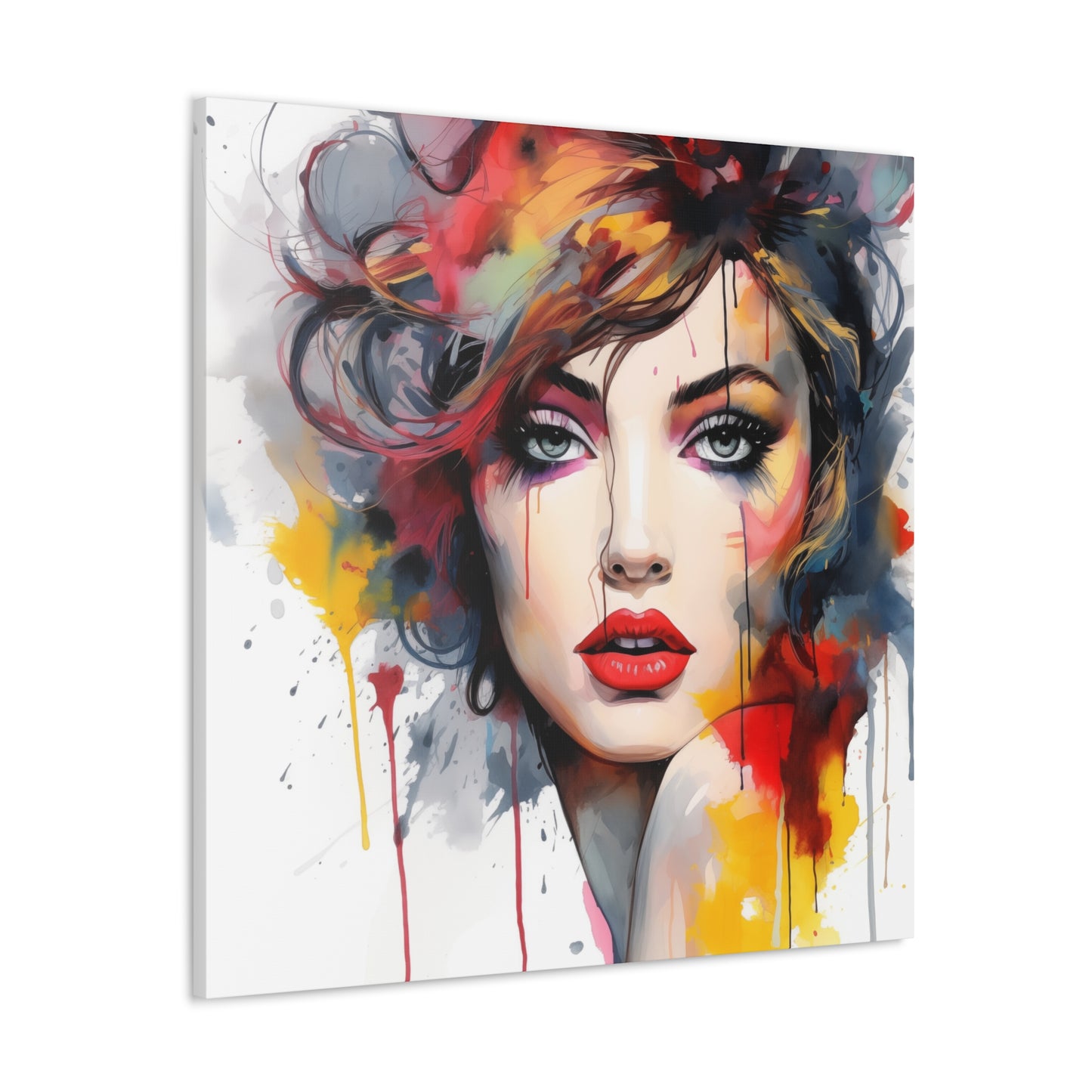 Veronica Pinup Girl Modern Art Abstract Canvas Gallery Wrap - 3 Sizes