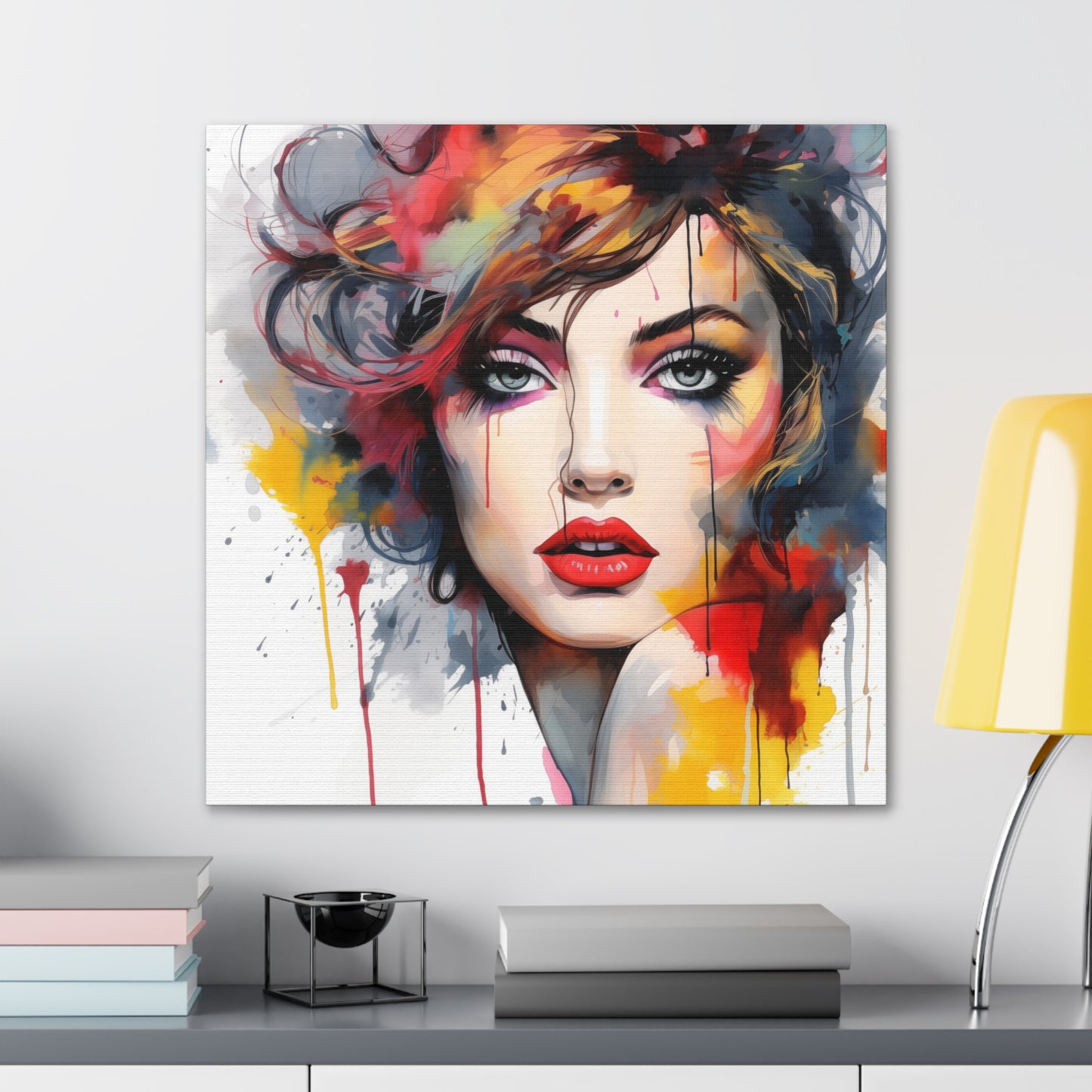 Veronica Pinup Girl Modern Art Abstract Canvas Gallery Wrap - 3 Sizes