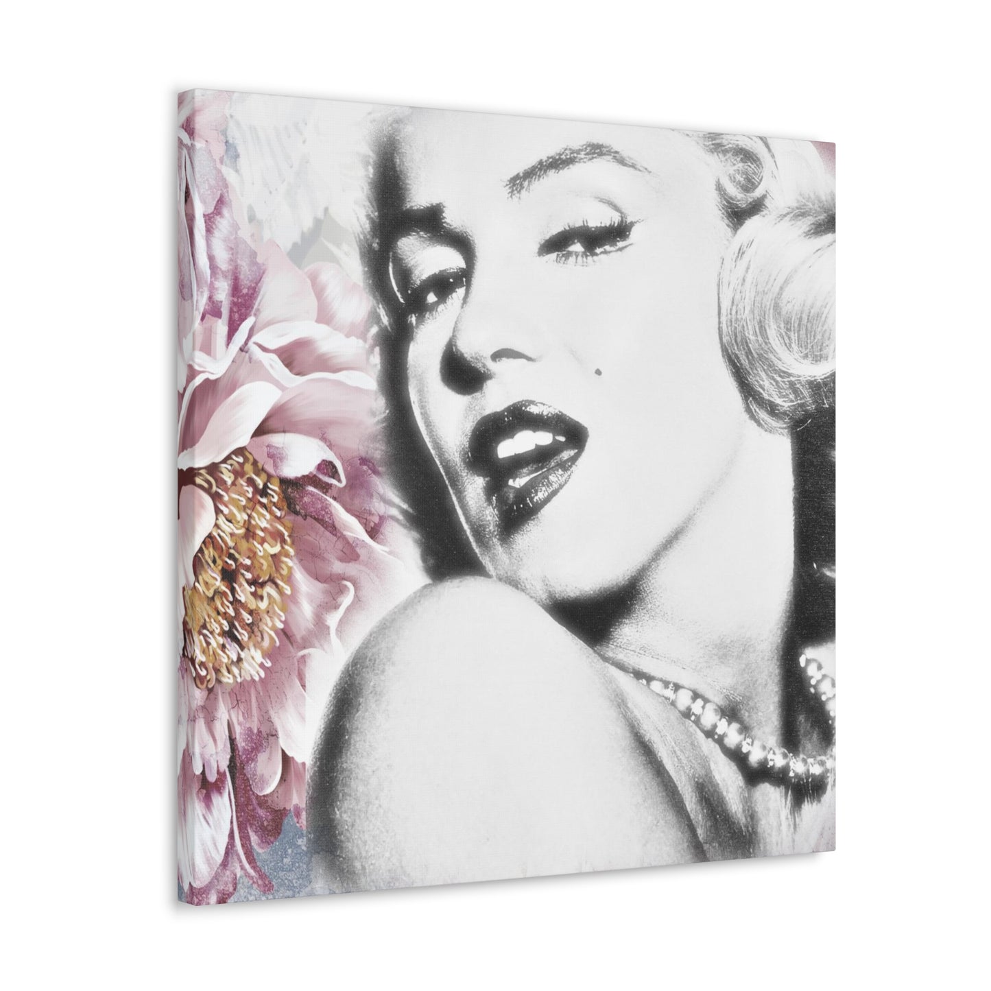 Marilyn Monroe Pink Rose Modern Art Abstract Canvas Gallery Wrap - 3 Sizes