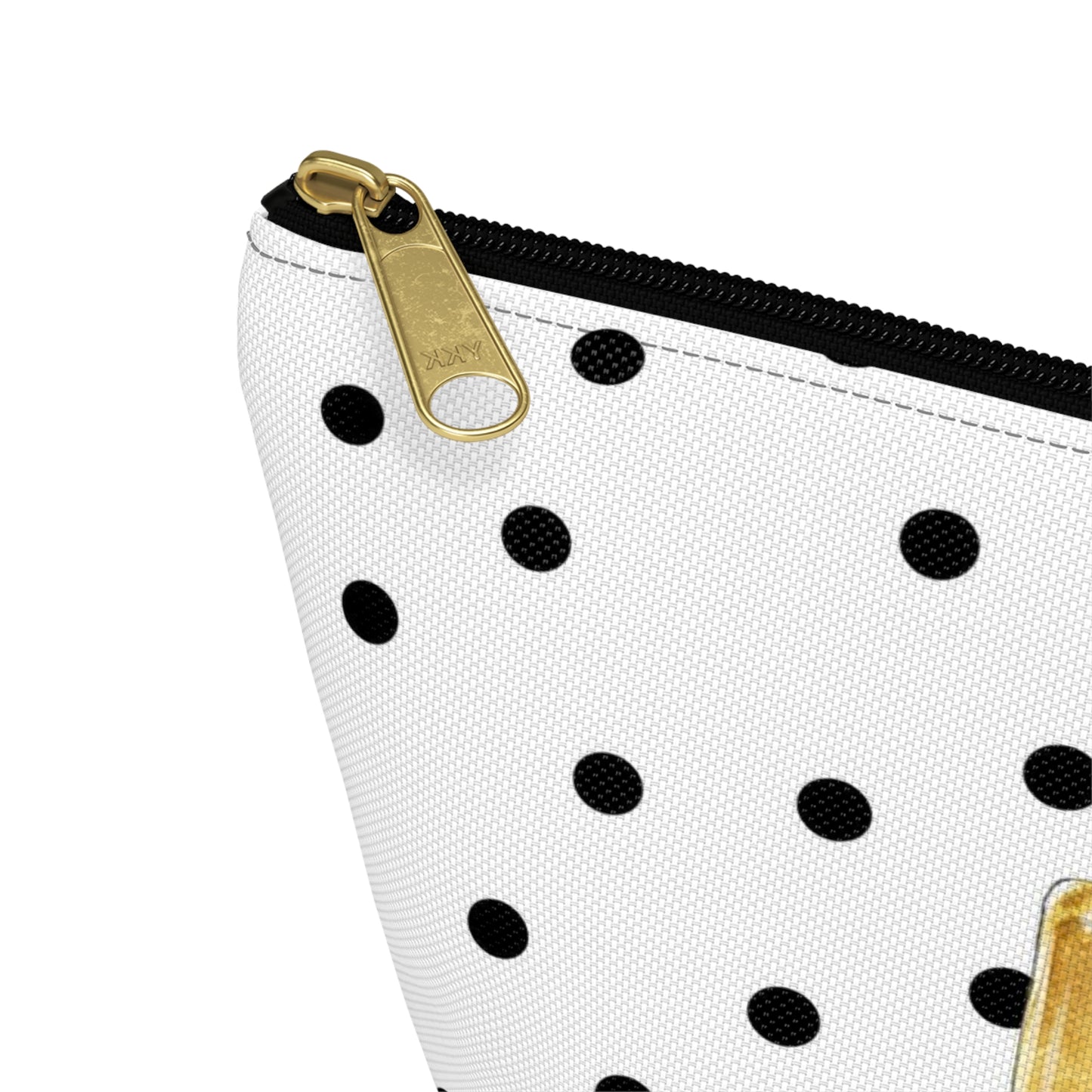 Personalized Perfume Bottle Cosmetic Pouch w T-bottom, Accessory Pouch, Perfume Bottle Polka Dot