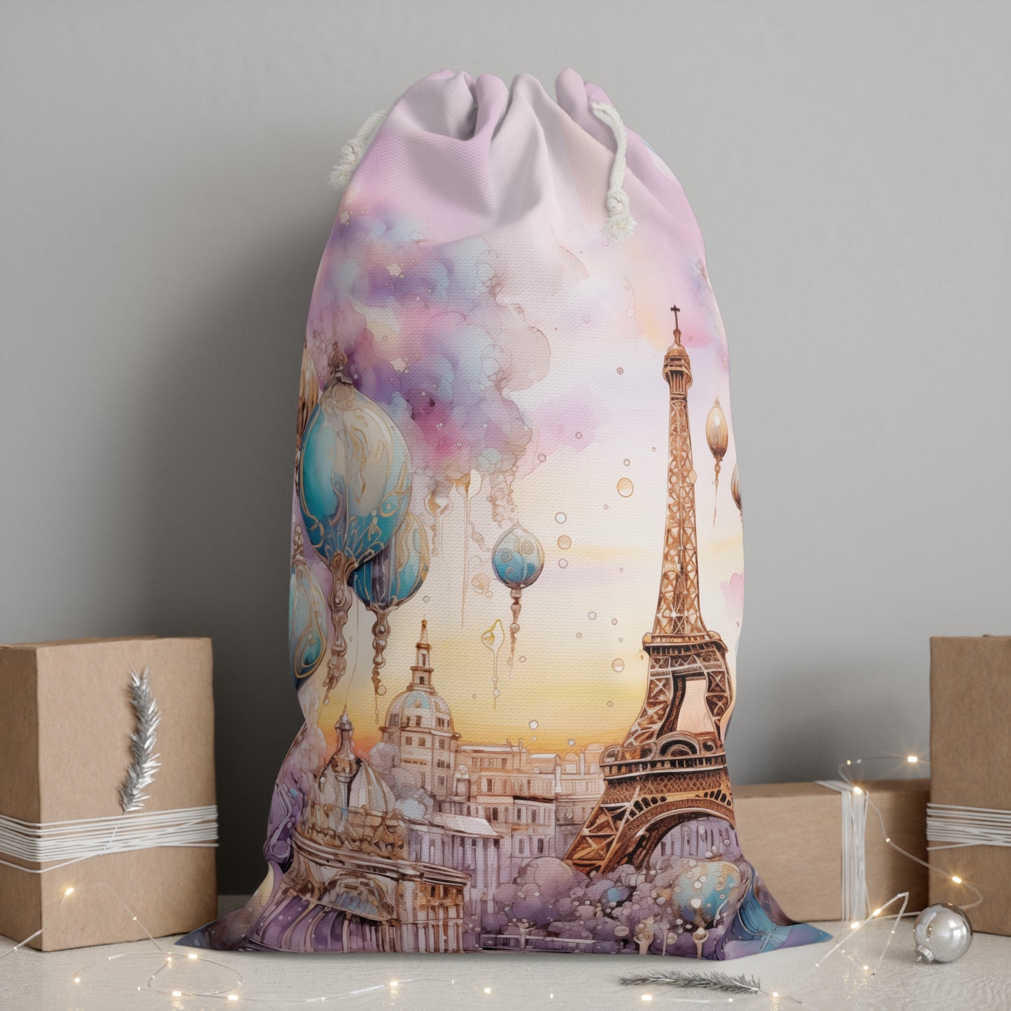 Etherial Eiffel Tower Christmas Sack