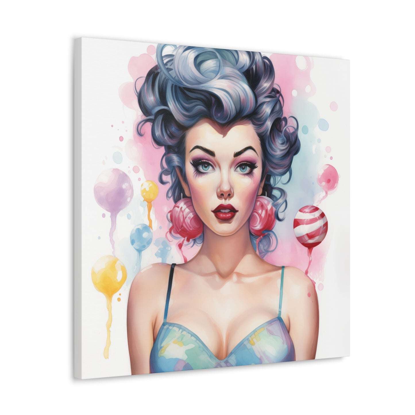 Lindsay Pinup Girl Modern Art Abstract Canvas Gallery Wrap - 3 Sizes