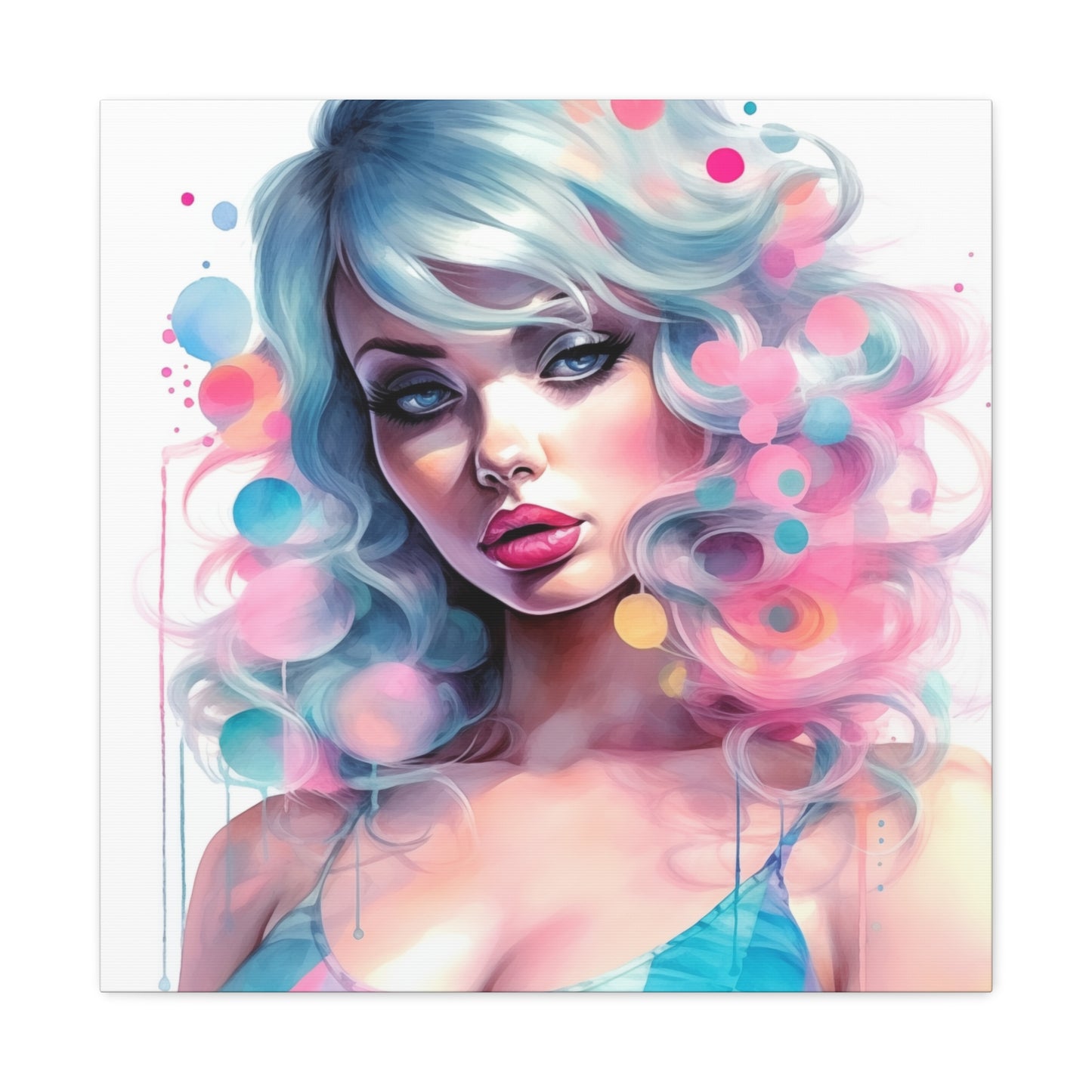 Kimberly Pinup Girl Modern Art Abstract Canvas Gallery Wrap - 3 Sizes