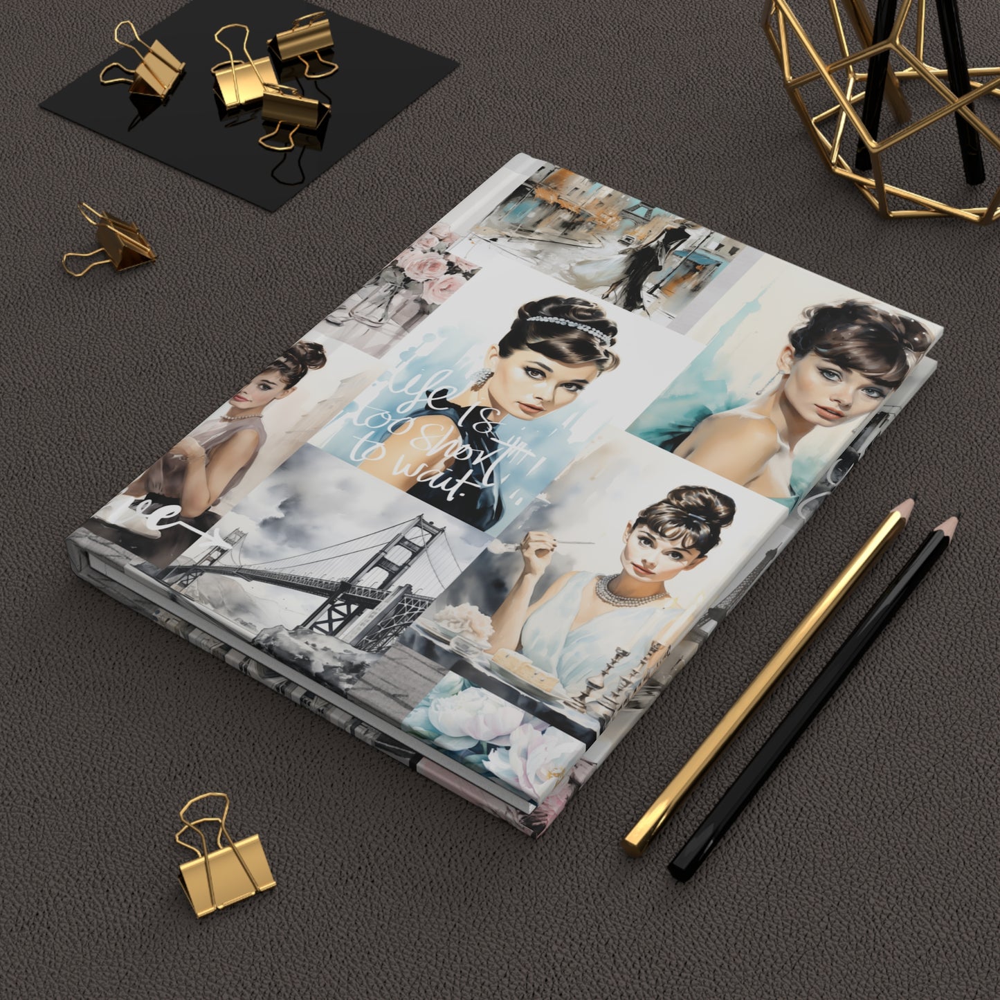 Audrey Hepburn Breakfast at Tiffany Inspired Motivational Hardcover Journal Matte