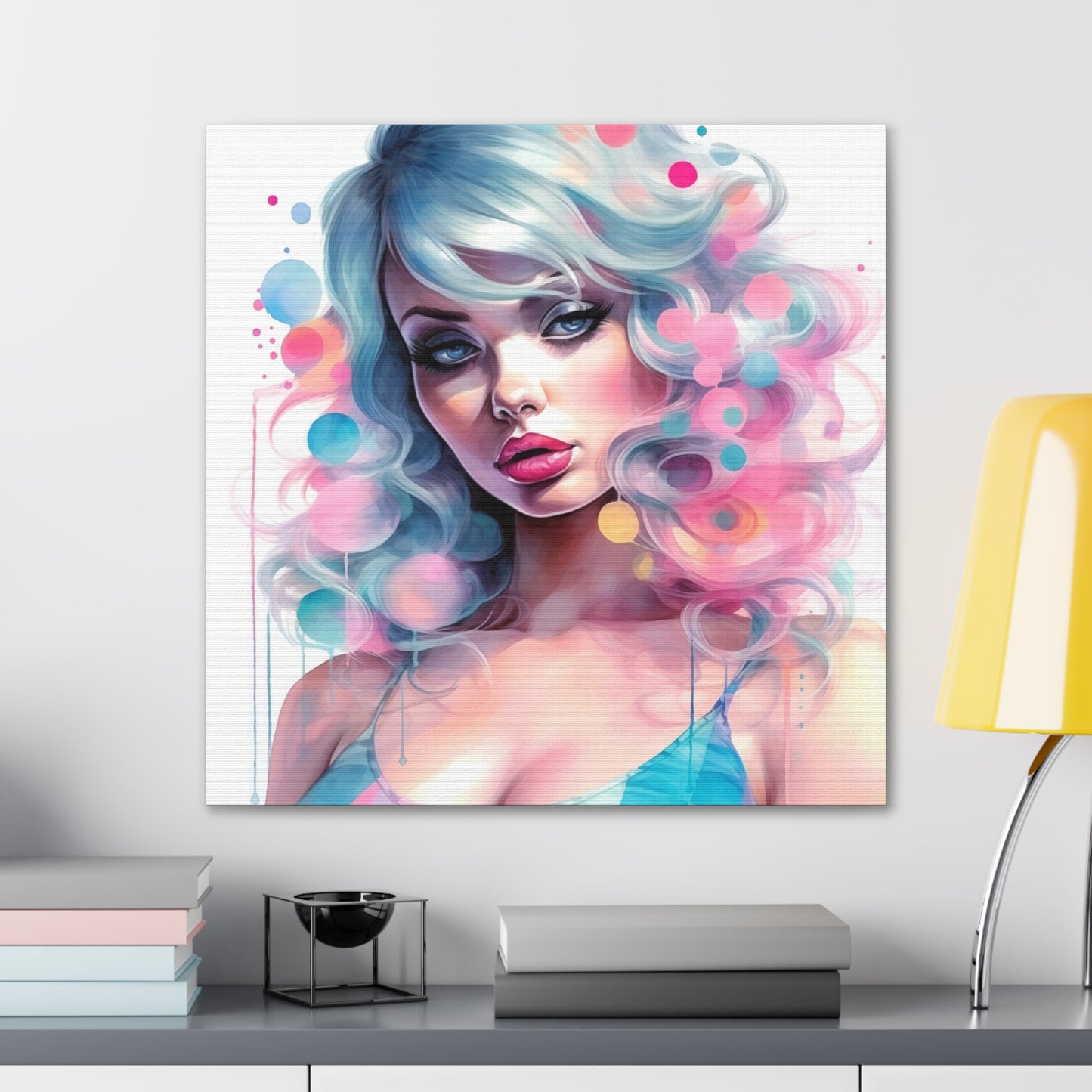 Kimberly Pinup Girl Modern Art Abstract Canvas Gallery Wrap - 3 Sizes