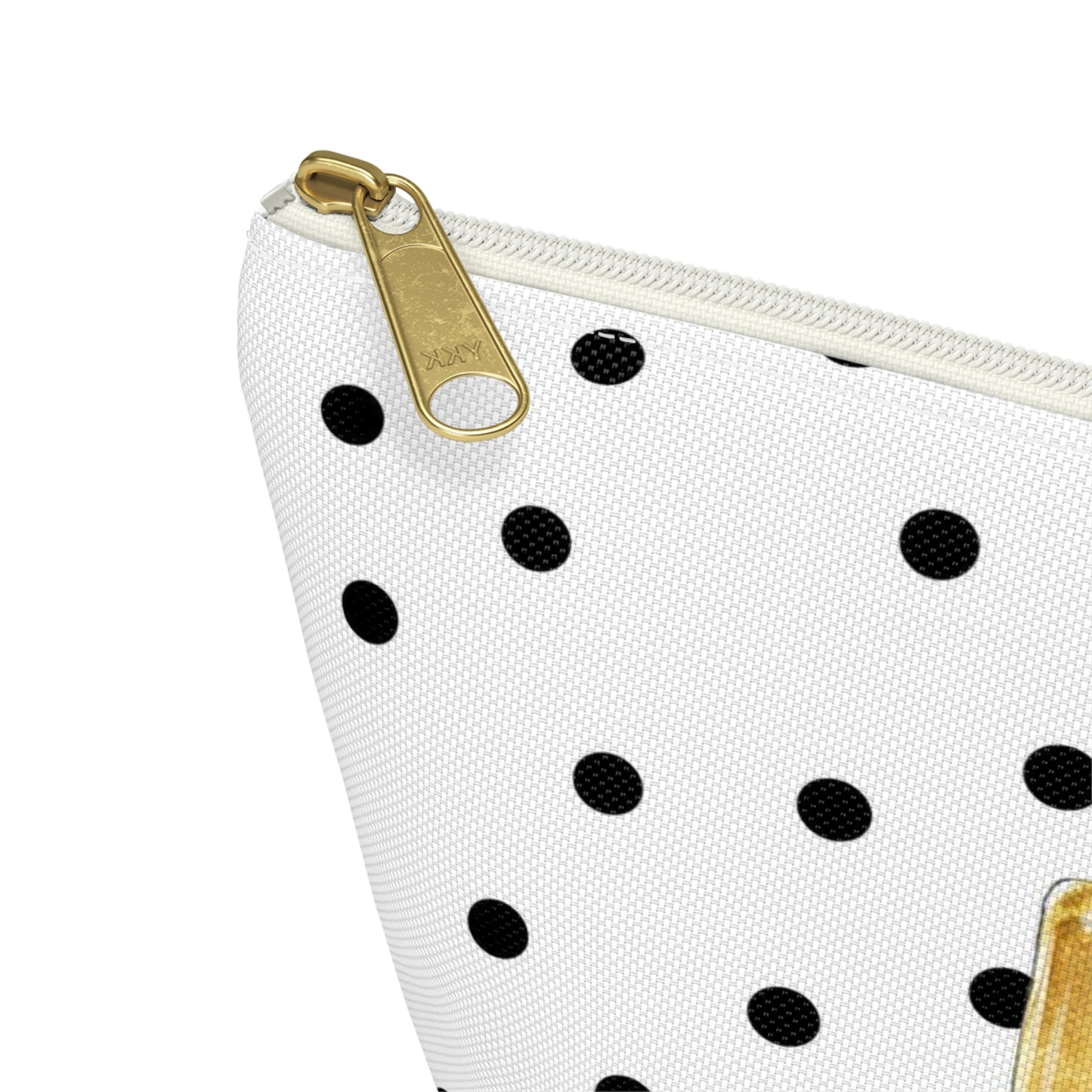 Personalized Perfume Bottle Cosmetic Pouch w T-bottom, Accessory Pouch, Perfume Bottle Polka Dot