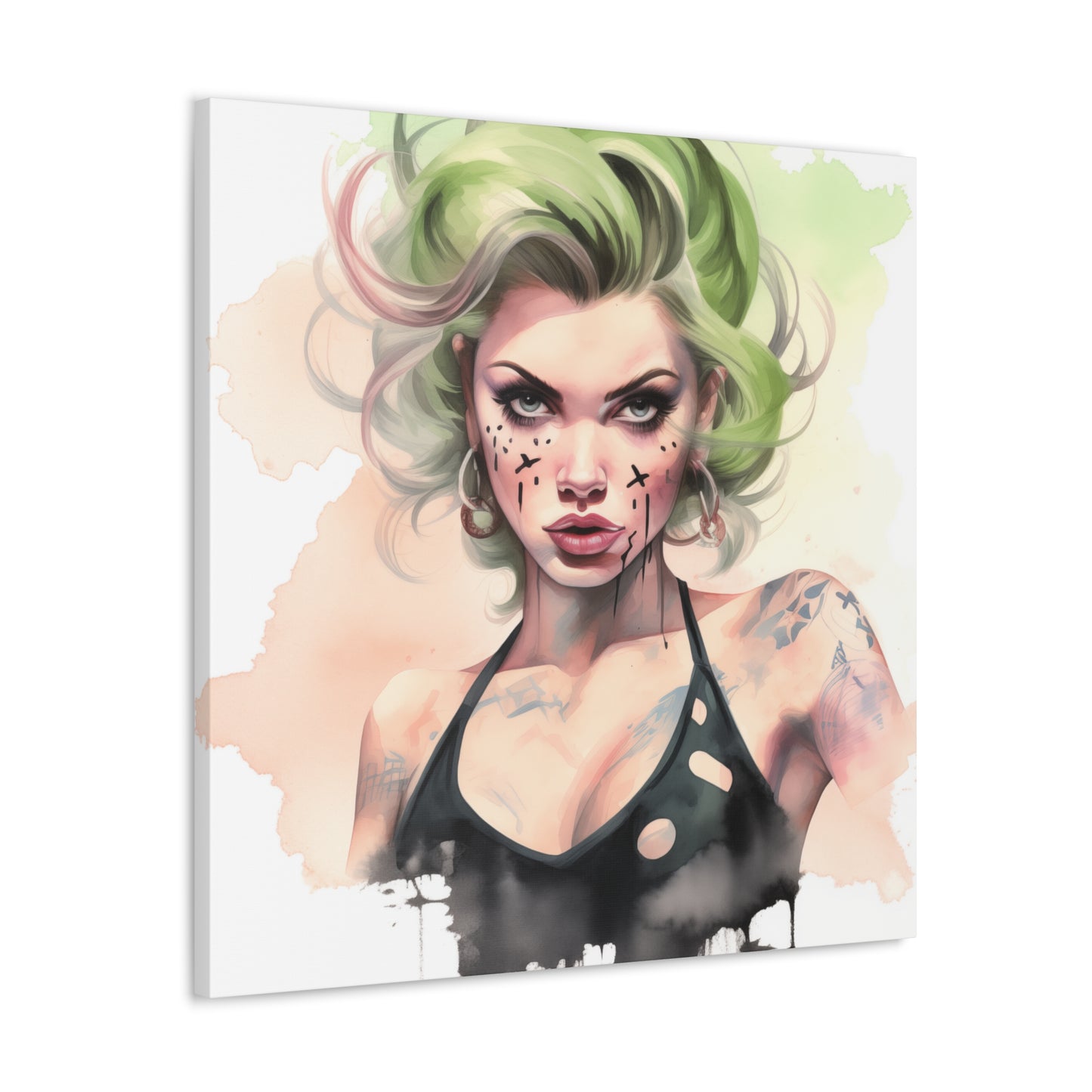 Harley Pinup Girl Modern Art Abstract Canvas Gallery Wrap - 3 Sizes