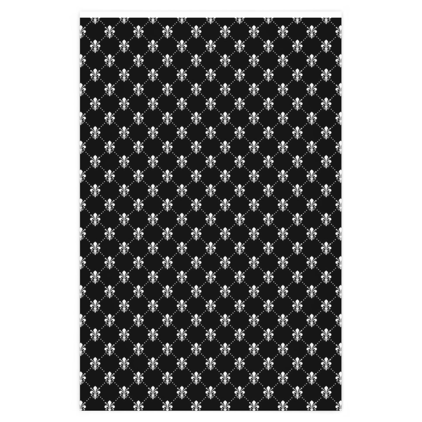 French Lily Wrapping Paper - Black and White Fleur-de-lis Wrapping Paper - French Parisian Style Gift Wrap - Iris