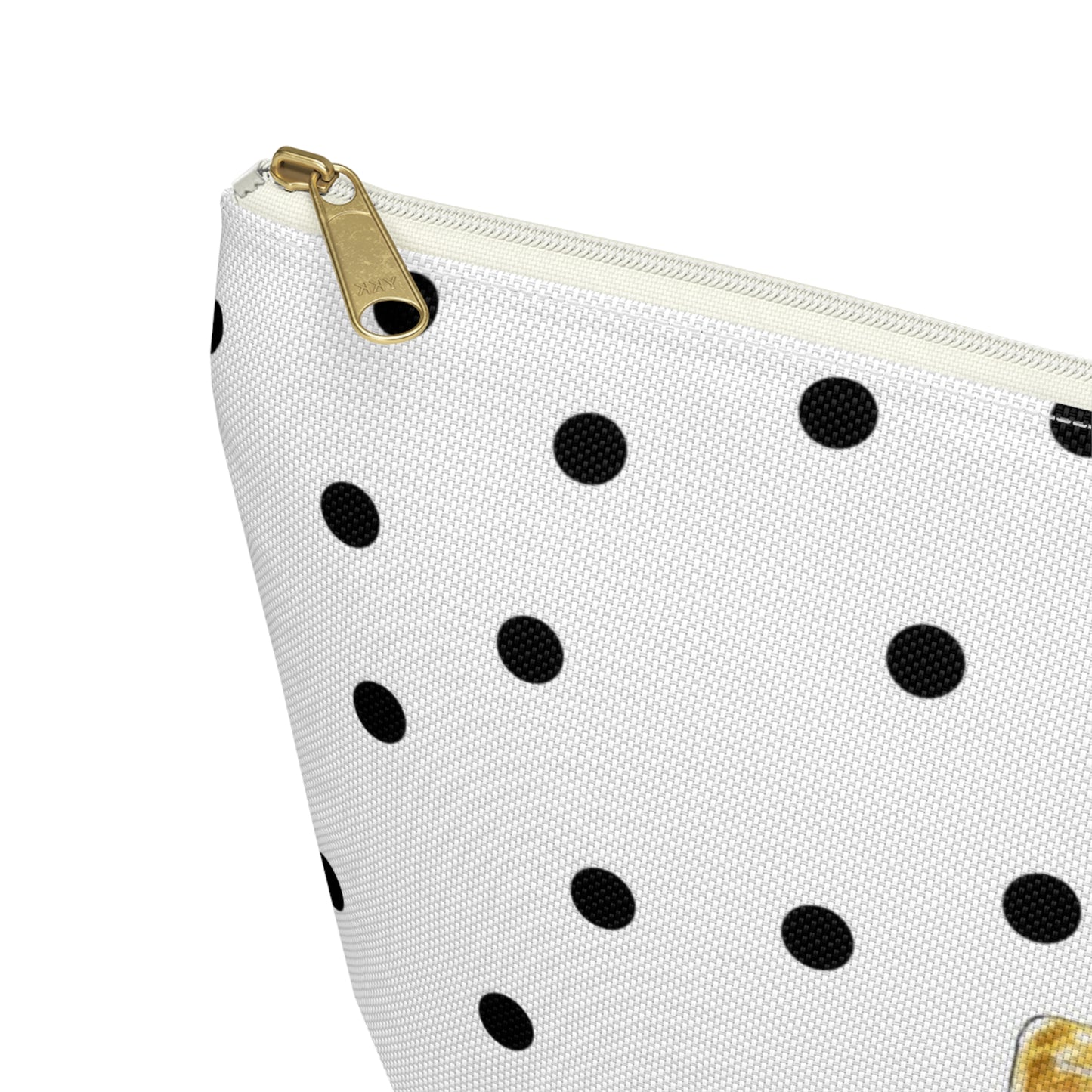 Personalized Perfume Bottle Cosmetic Pouch w T-bottom, Accessory Pouch, Perfume Bottle Polka Dot