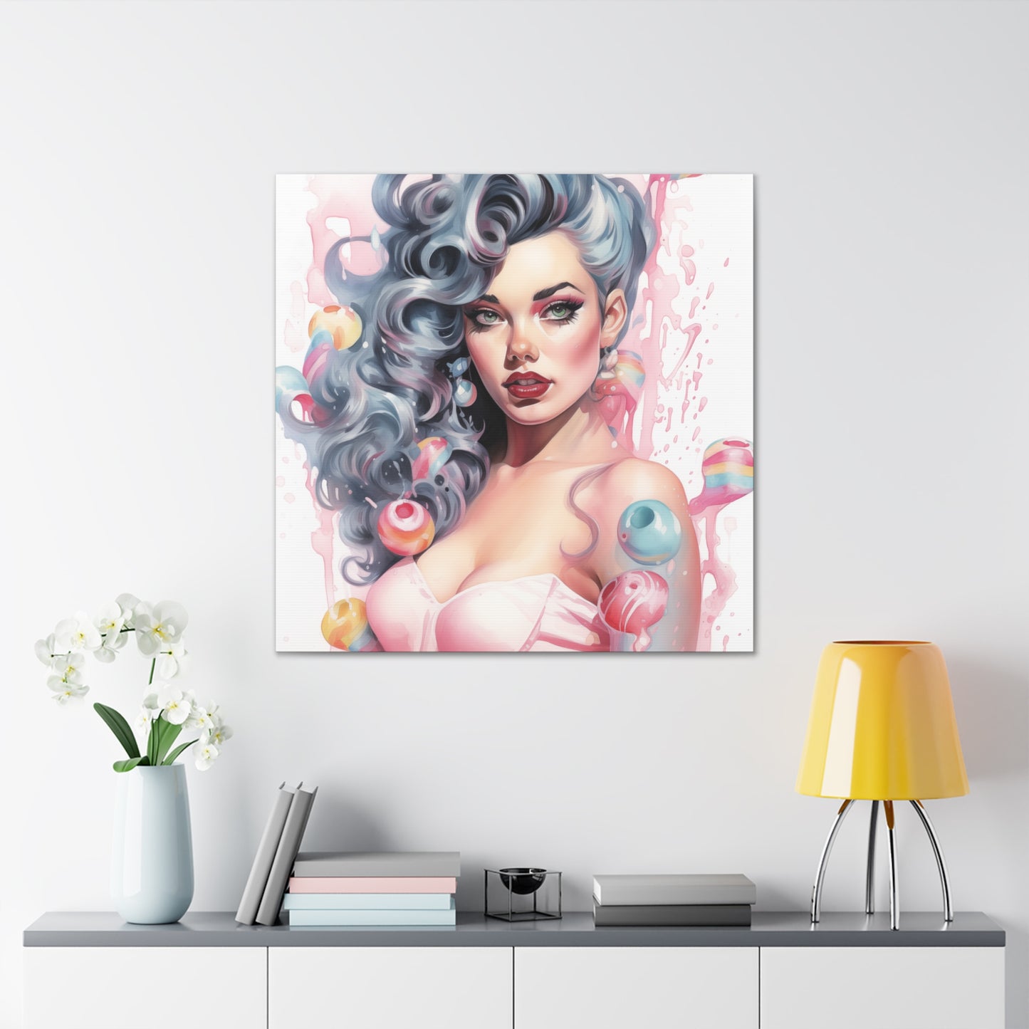 Penelope Pinup Girl Modern Art Abstract Canvas Gallery Wrap - 3 Sizes