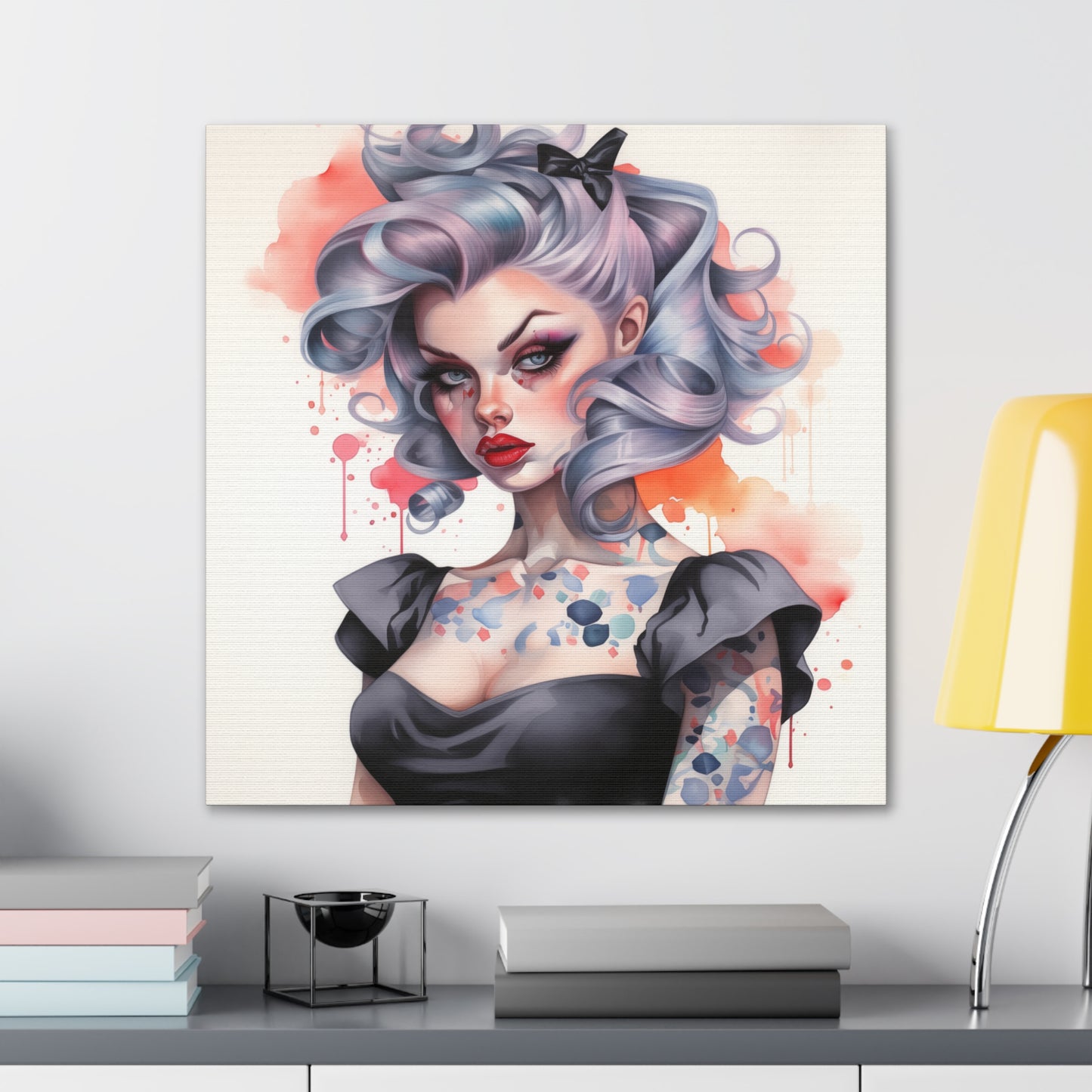 Dana Pinup Girl Modern Art Abstract Canvas Gallery Wrap - 3 Sizes