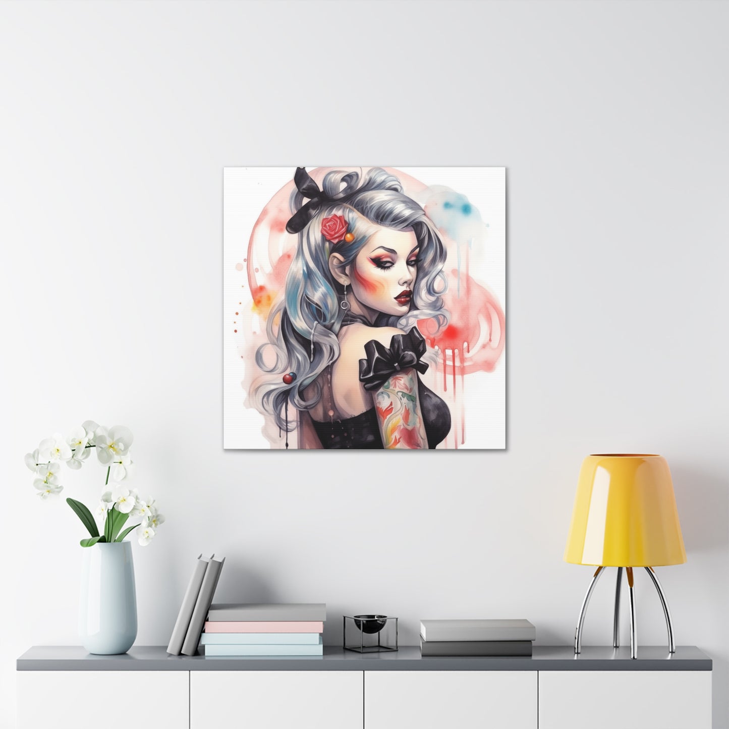 Sky Pinup Girl Modern Art Abstract Canvas Gallery Wrap - 3 Sizes