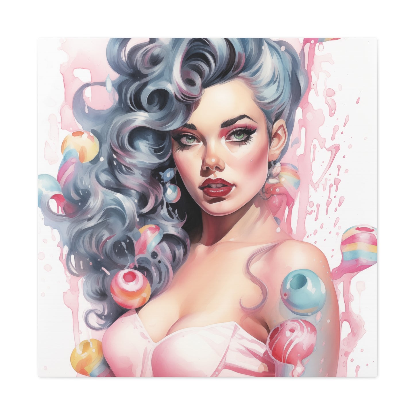 Penelope Pinup Girl Modern Art Abstract Canvas Gallery Wrap - 3 Sizes