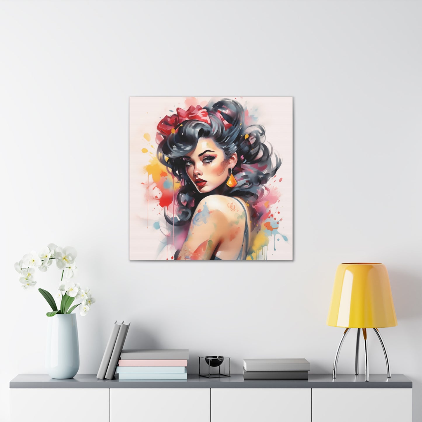 Lacey Pinup Girl Modern Art Abstract Canvas Gallery Wrap - 3 Sizes