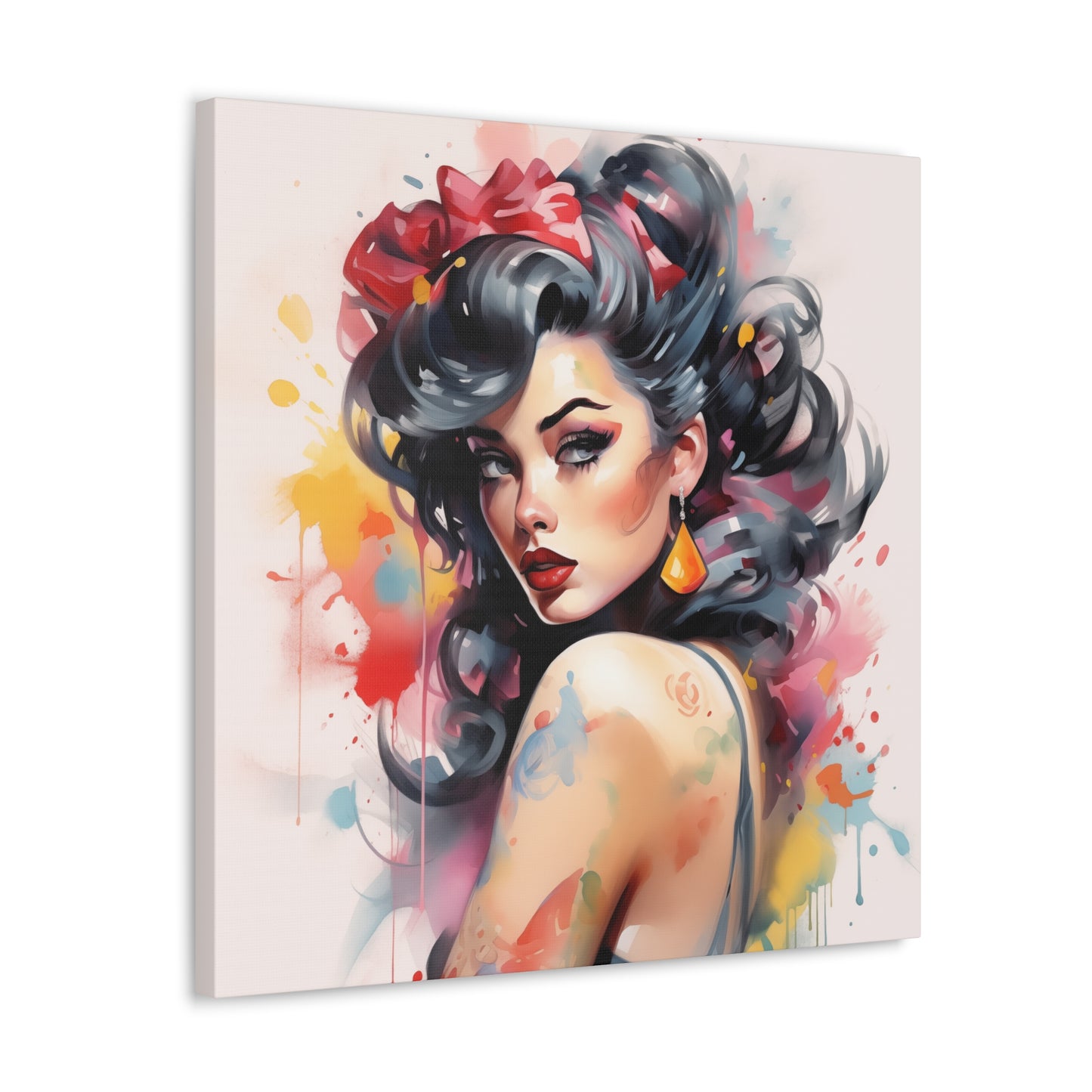 Lacey Pinup Girl Modern Art Abstract Canvas Gallery Wrap - 3 Sizes