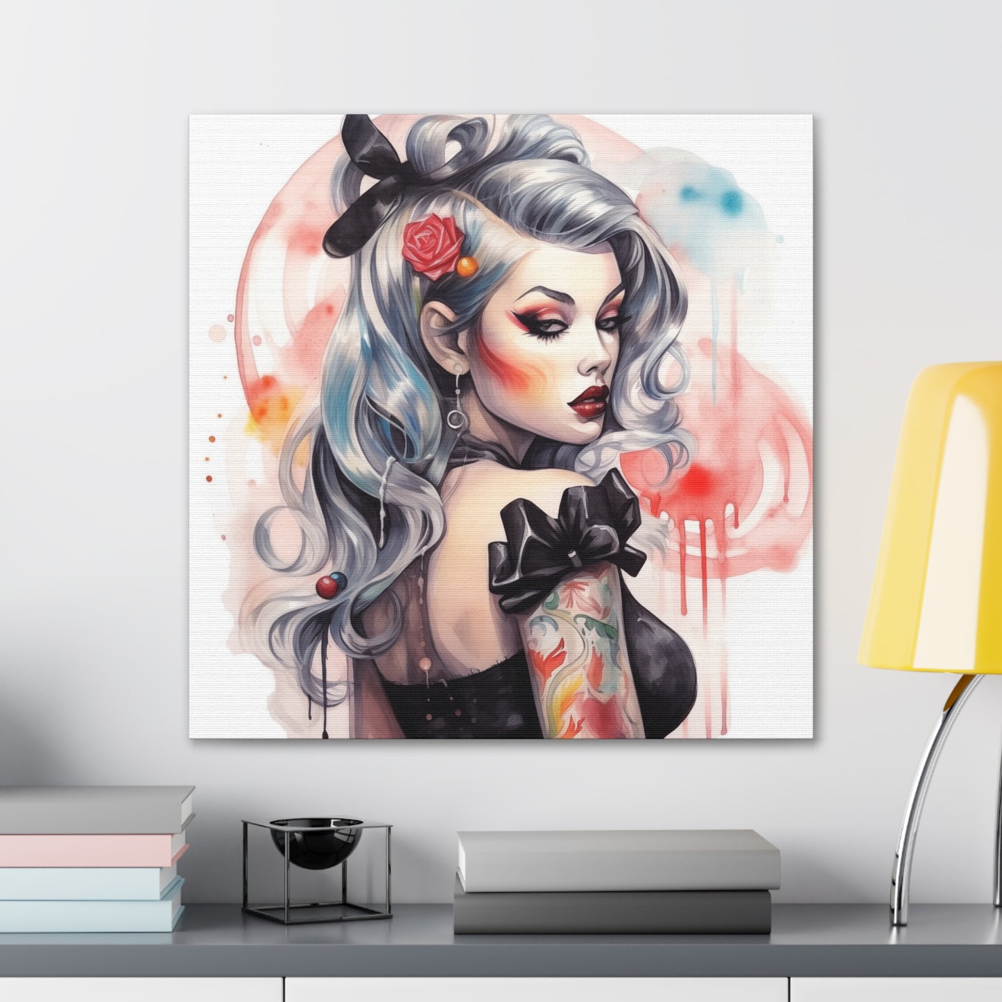 Sky Pinup Girl Modern Art Abstract Canvas Gallery Wrap - 3 Sizes